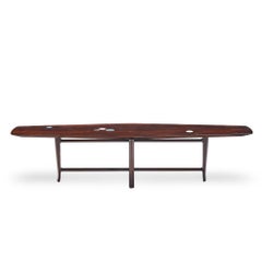 Edward Wormley for Dunbar 5632 Walnut, Mahogany with Natzler Tiles Coffee Table