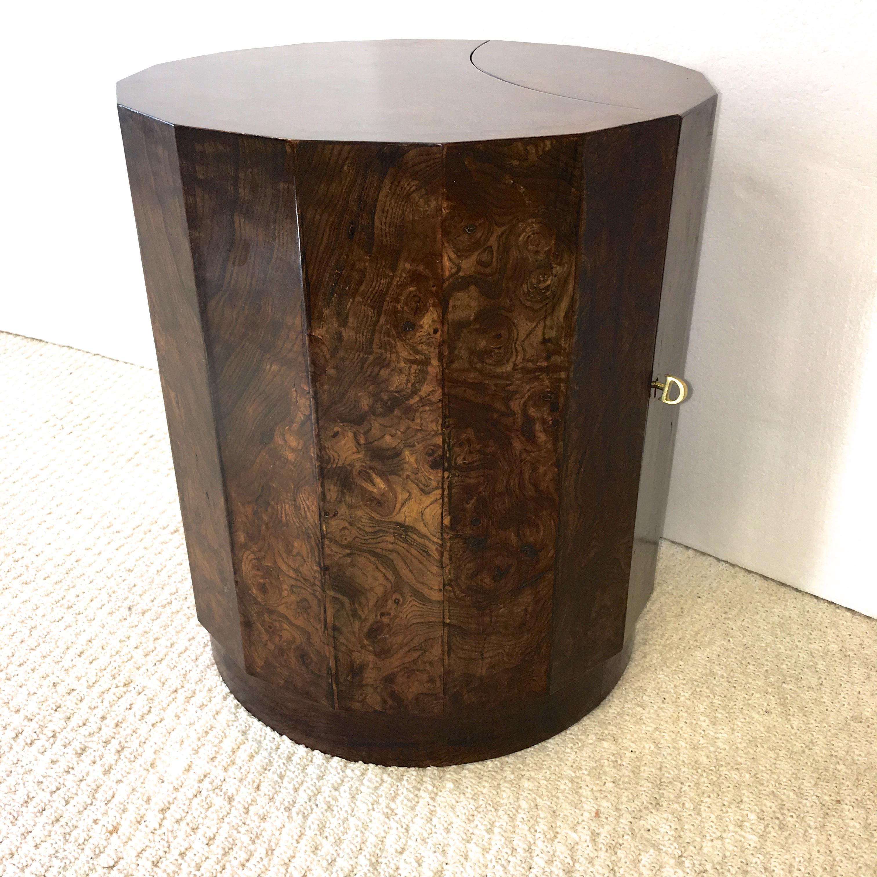 Edward Wormley for Dunbar #6302C Pedestal Drum Bar Cabinet 12