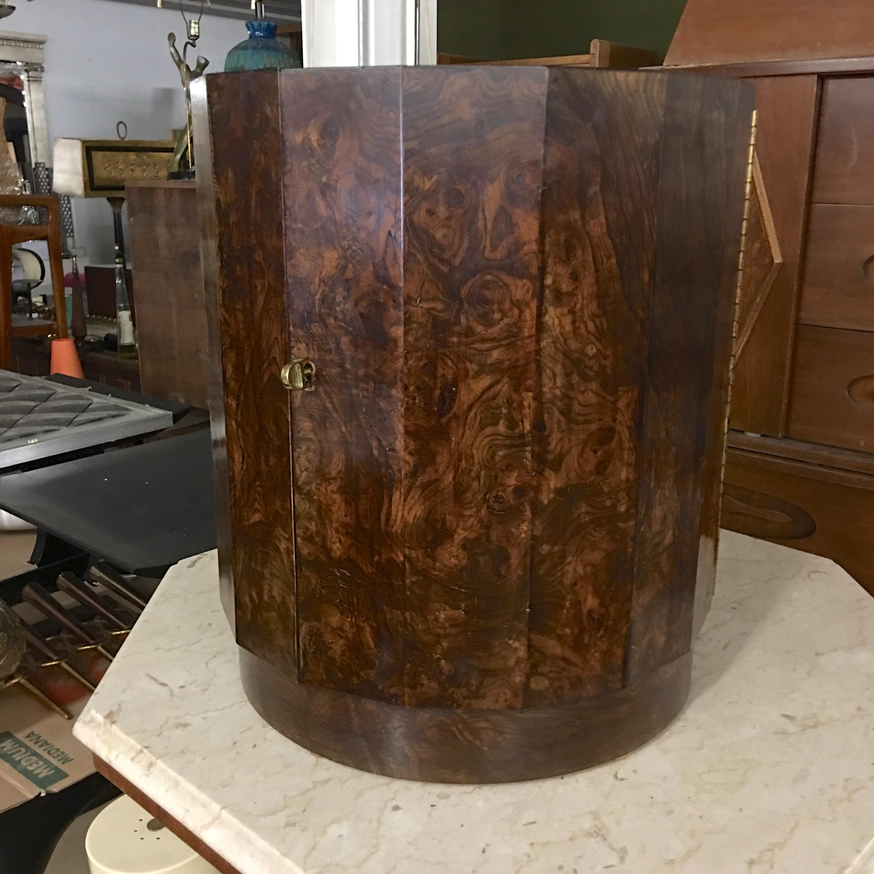 Edward Wormley for Dunbar #6302C Pedestal Drum Bar Cabinet 13