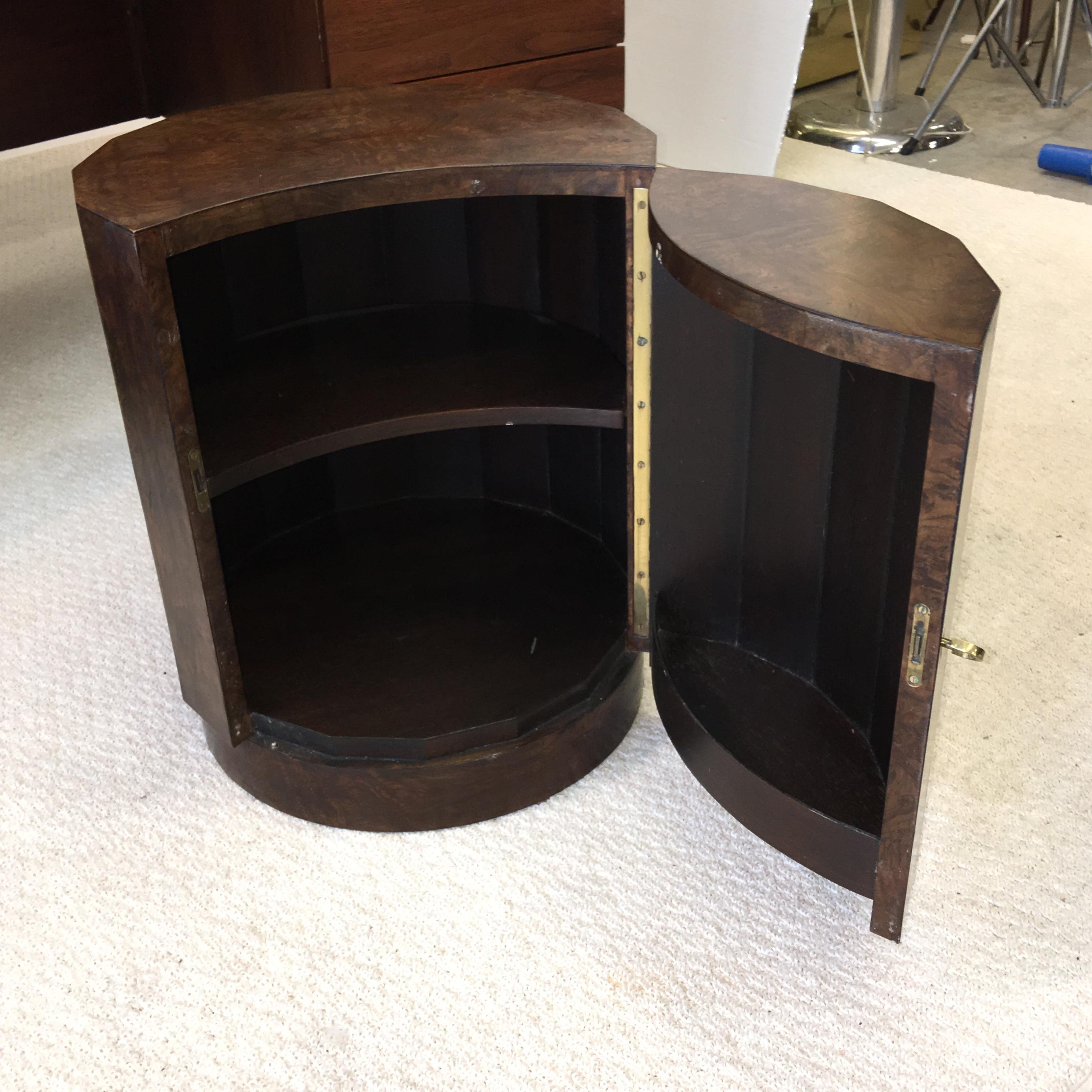 Edward Wormley for Dunbar #6302C Pedestal Drum Bar Cabinet 1