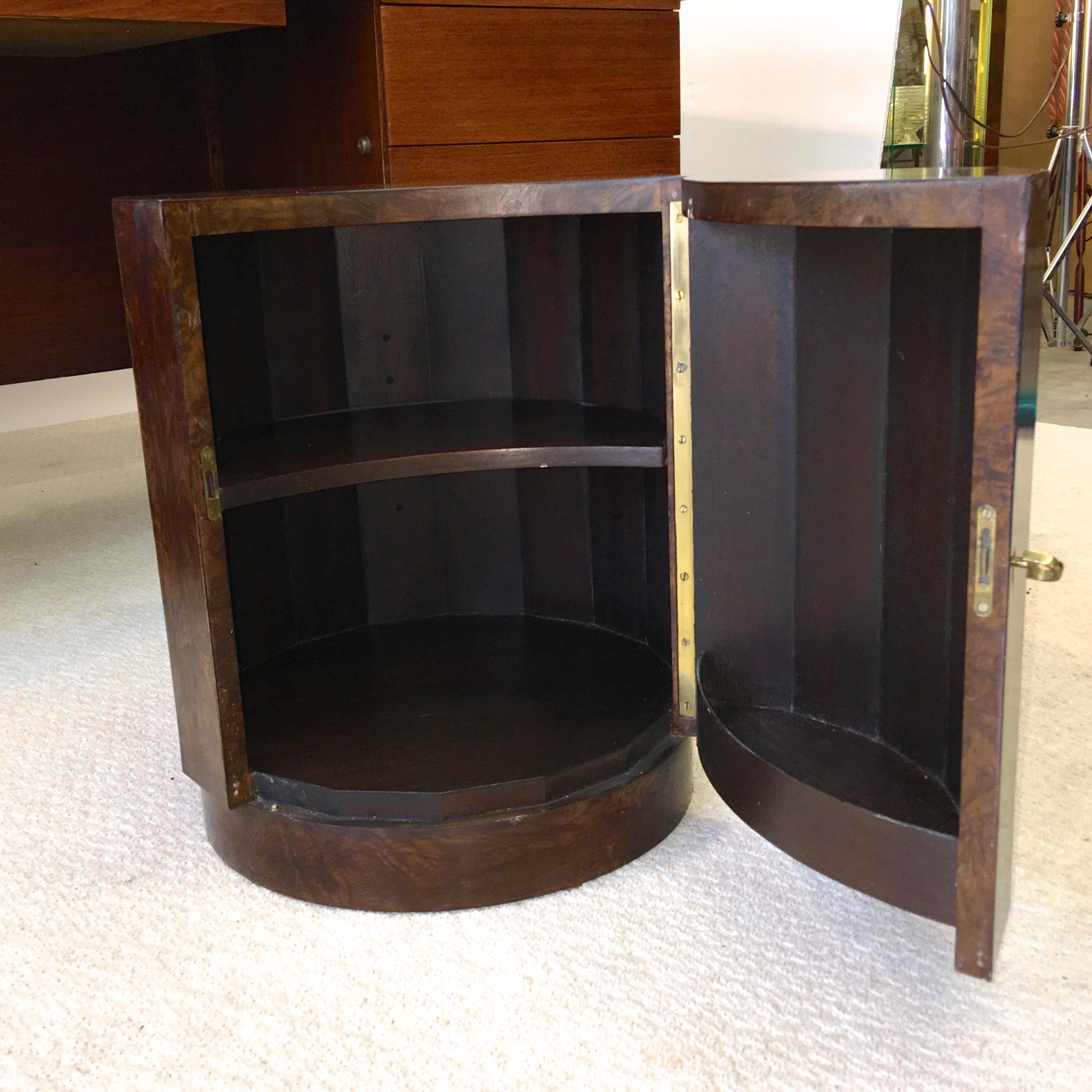 Edward Wormley for Dunbar #6302C Pedestal Drum Bar Cabinet 2