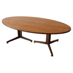 Edward Wormley for Dunbar 90" Walnut Pedestal Dining Table