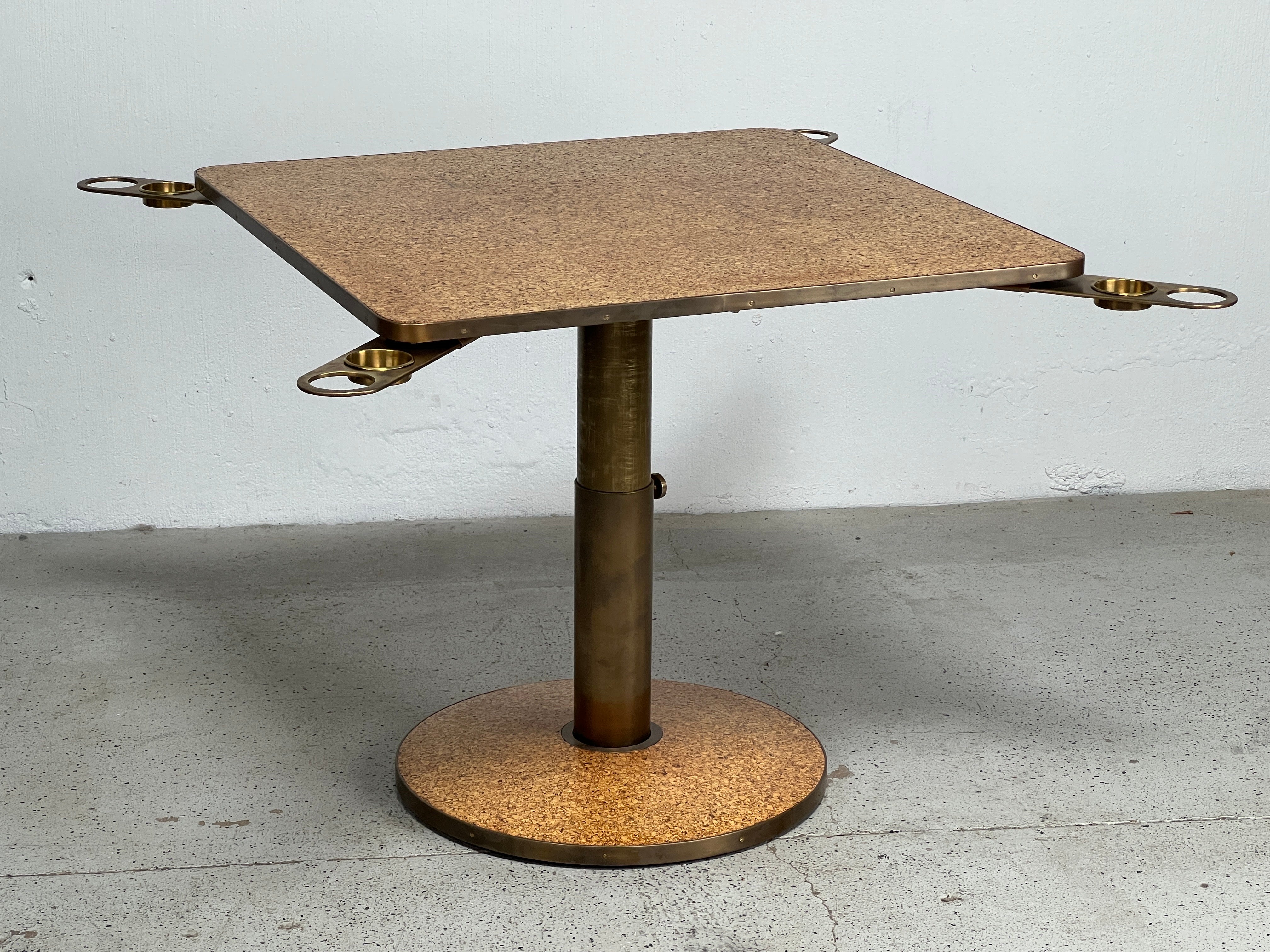 Edward Wormley for Dunbar Adjustable Height Cork Top Game / Coffee Table In Good Condition In Dallas, TX