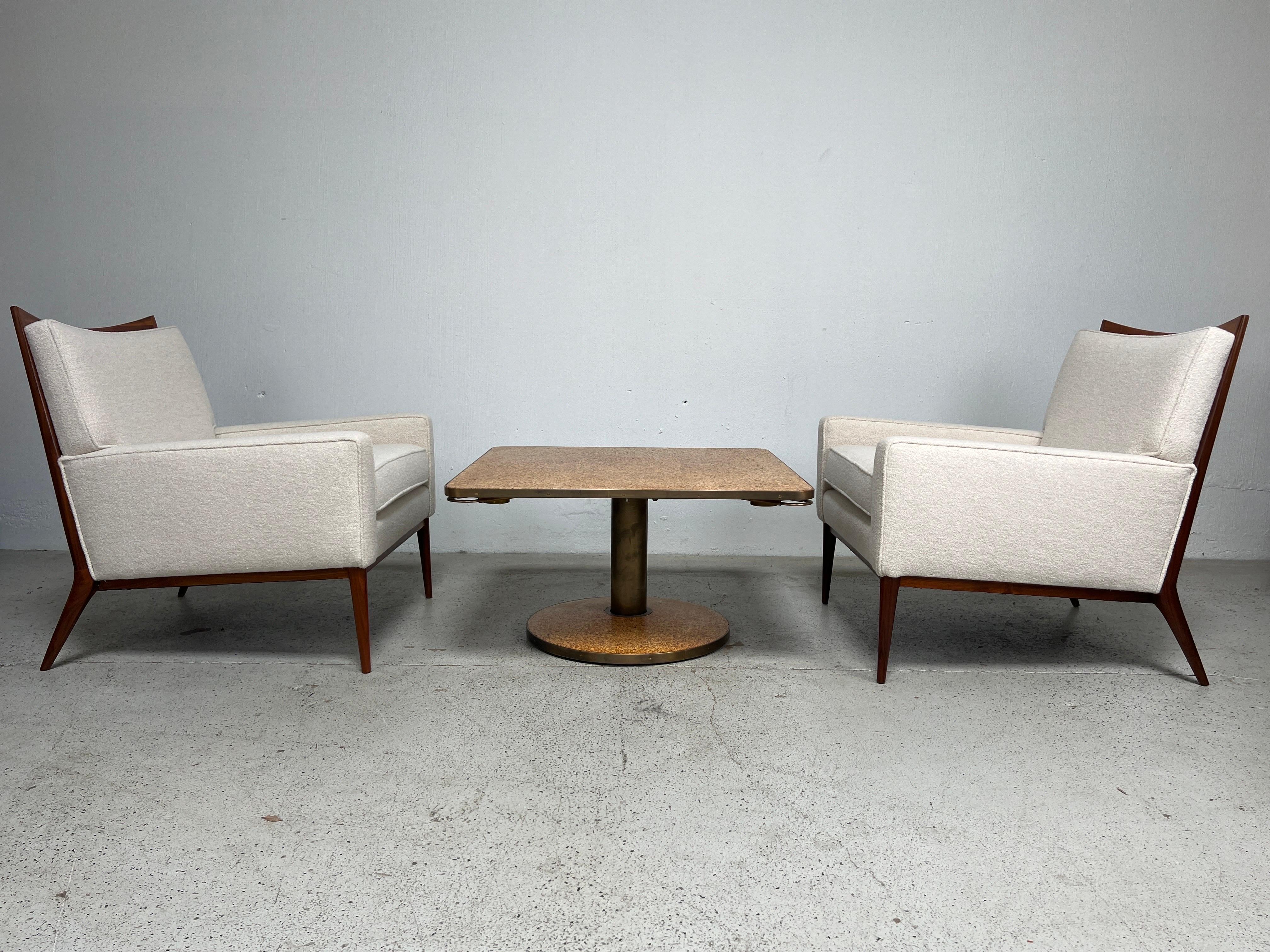 Mid-20th Century Edward Wormley for Dunbar Adjustable Height Cork Top Game / Coffee Table