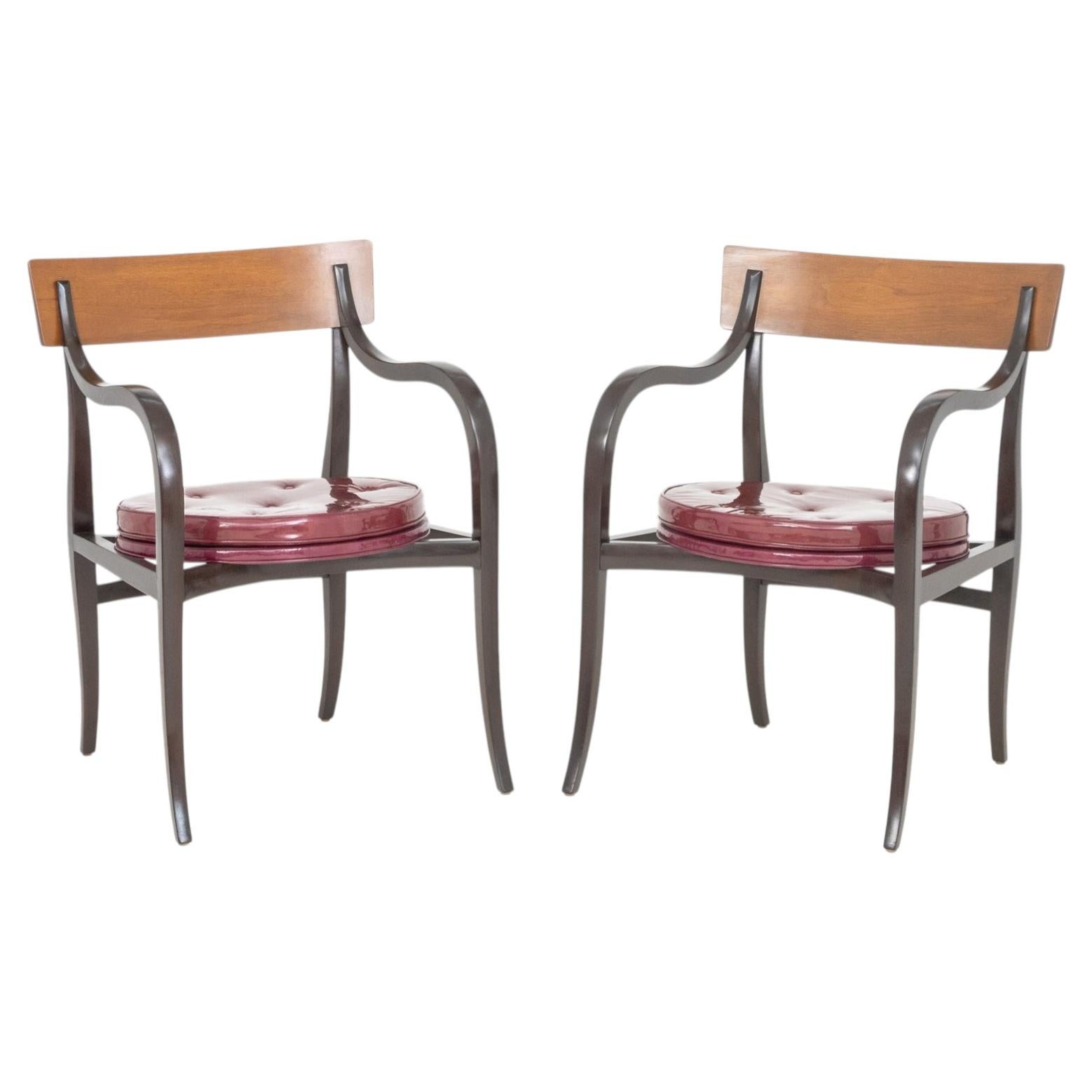 Edward Wormley Dunbar Alexandria Armchairs, Mahogany & Walnut, 1960 For Sale