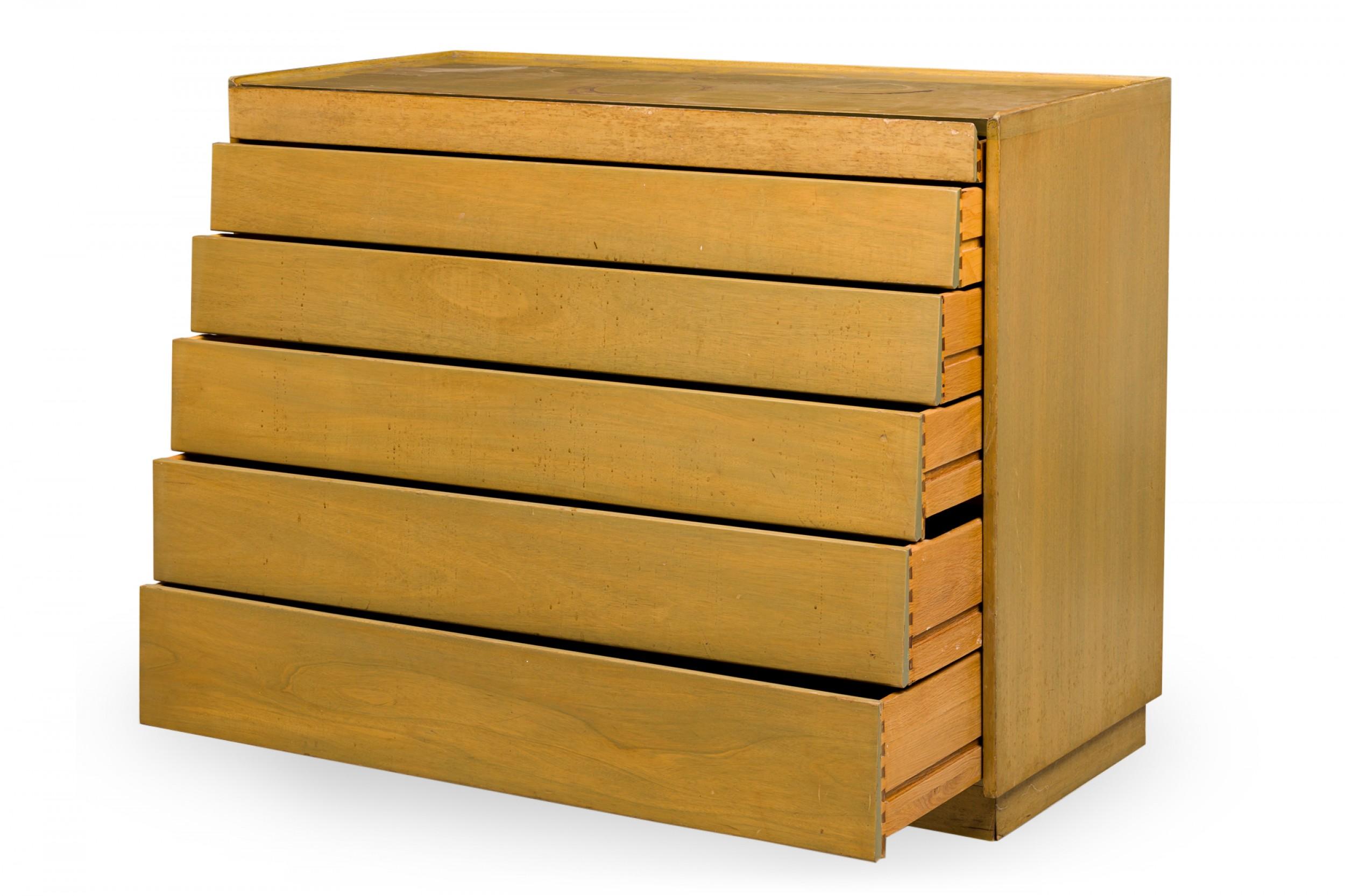 Wood Edward Wormley for Dunbar American Mid-Century Maple Louver Front Chest For Sale