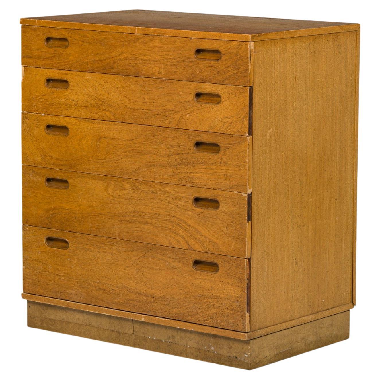Edward Wormley for Dunbar American Mid-Century New World 5 Drawer Wooden Chest For Sale