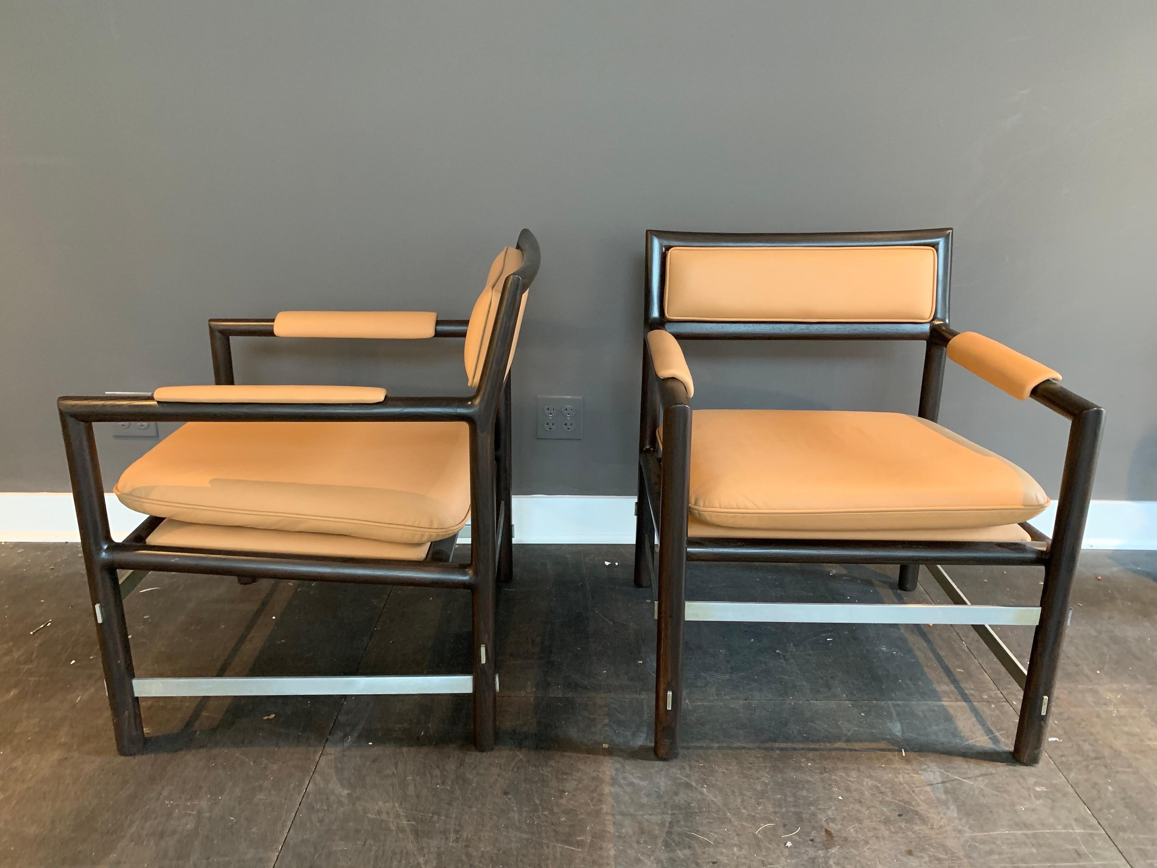 Pair of Edward Wormley, signed Dunbar armchairs (to underside) known as 