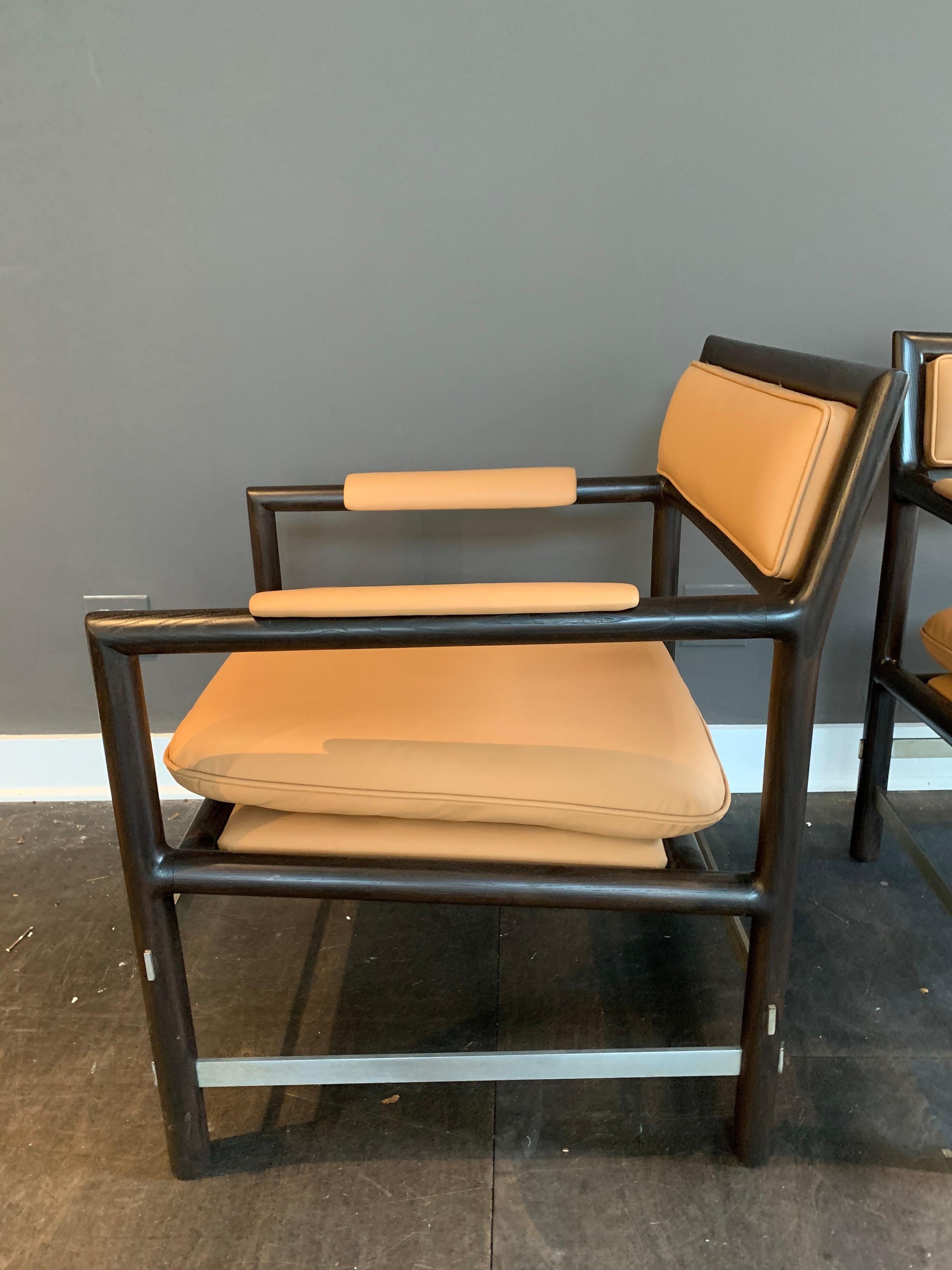 Mid-Century Modern Edward Wormley for Dunbar Armchairs, Pair For Sale