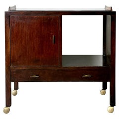 Edward Wormley für Dunbar Bar Cart Server Cabinet, Nussbaum, Palisander und Messing 1950er Jahre