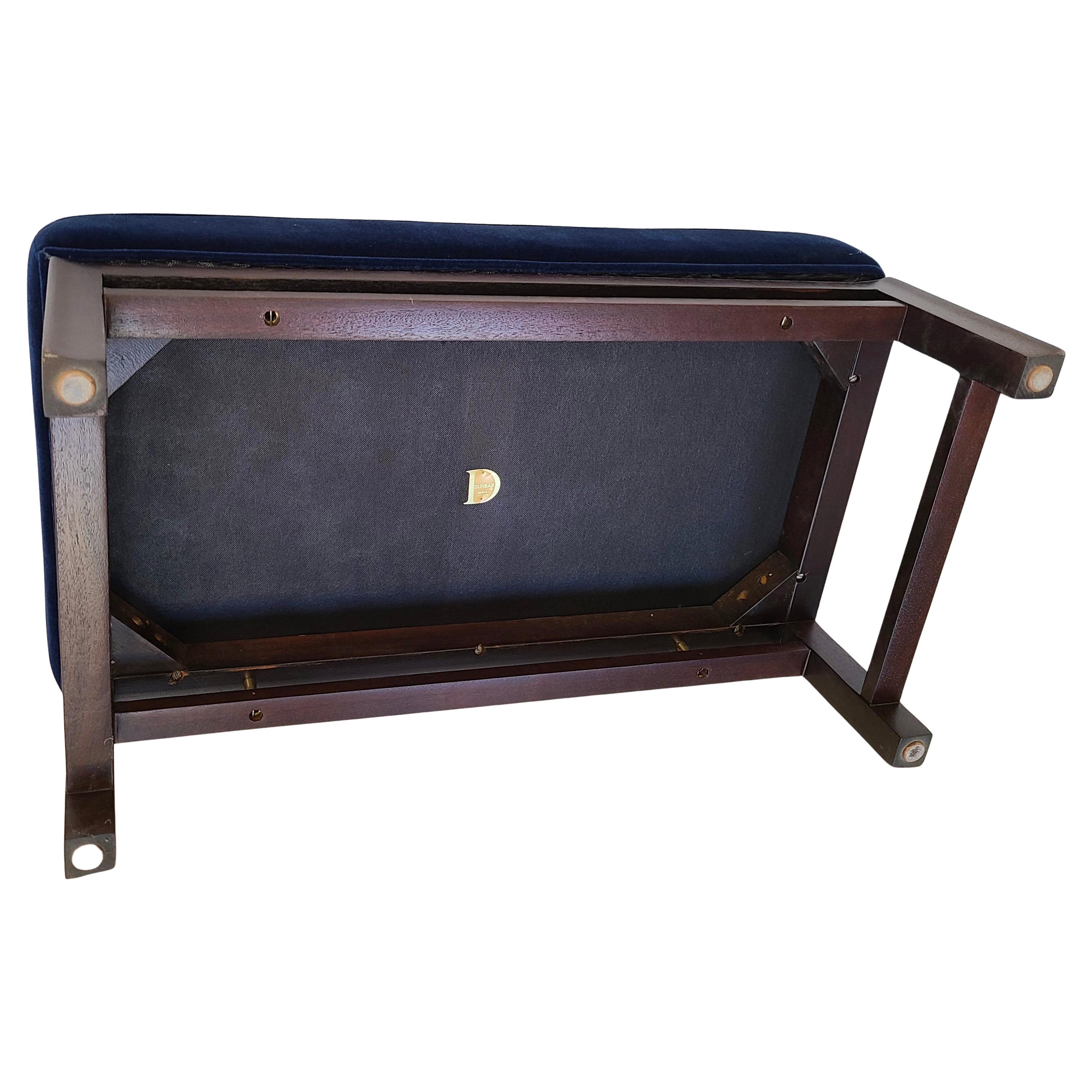 Please feel free to reach out for efficient shipping to your zip.

Low Bench #286 designed by Edward Wormley for Dunbar.
Refinished mahogany base. Reupholstered in Mohair.
