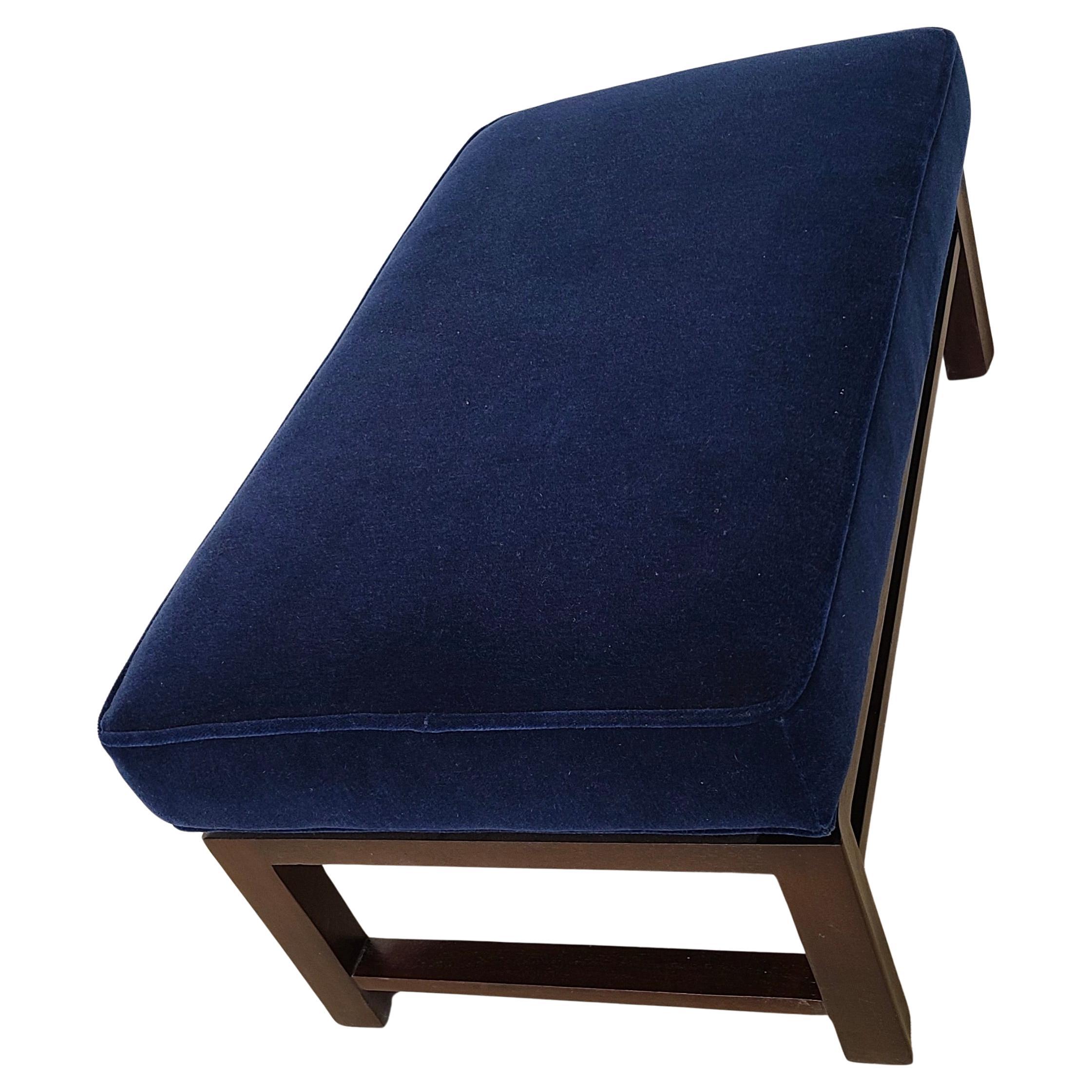 Brass Edward Wormley for Dunbar Bench #286 in Mohair