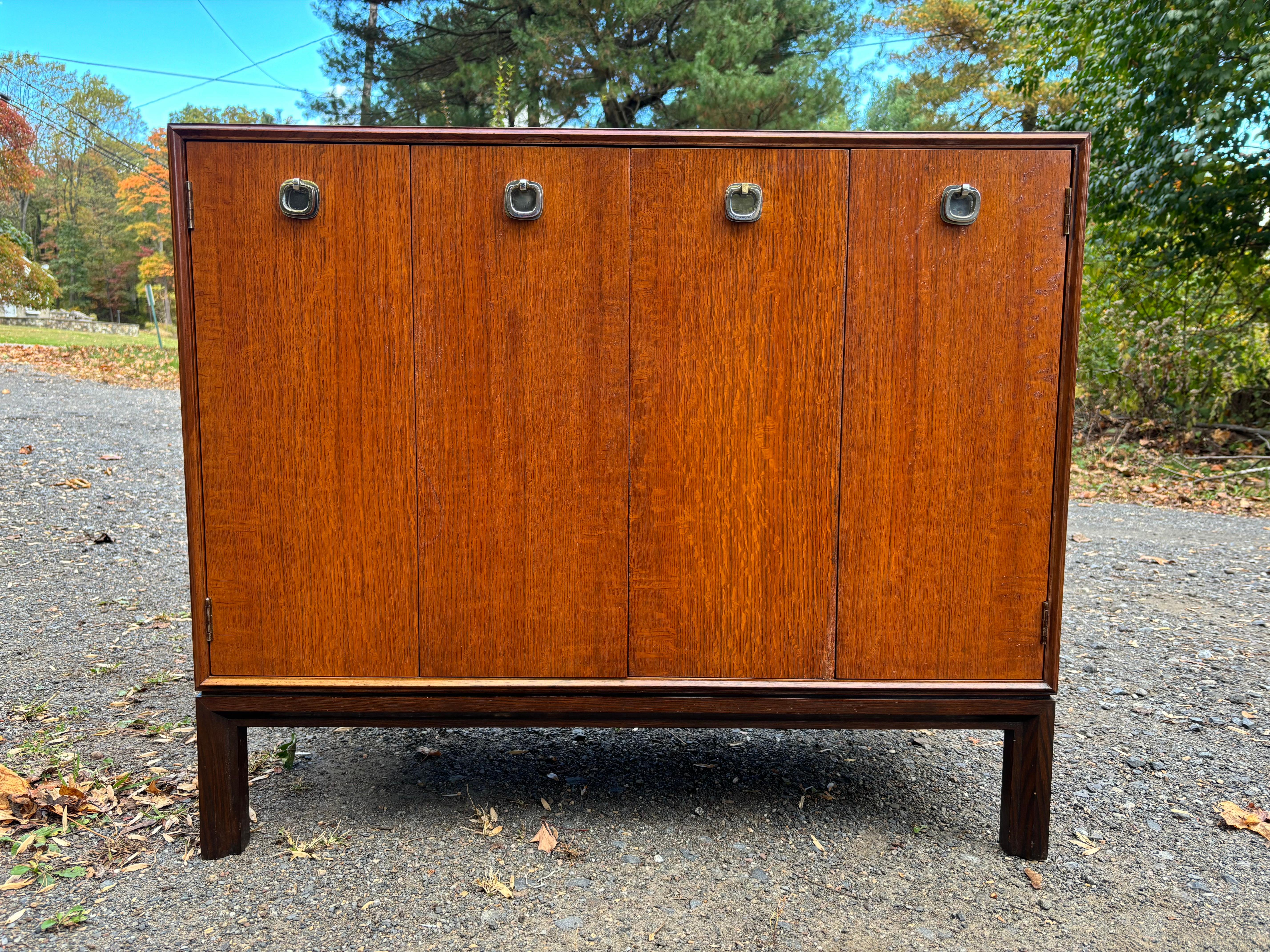 Edward Wormley for Dunbar Bi-Fold Oak Cabinet.  Great scale and size at only 36
