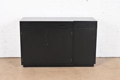 Edward Wormley for Dunbar Black Lacquered Sideboard or Bar Cabinet, Refinished