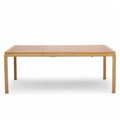 Edward Wormley for Dunbar Bleached Mahogany and Walnut Dining Table with 1 Leaf