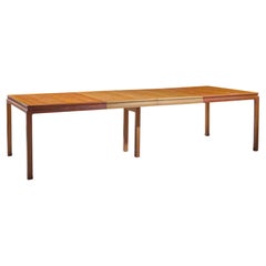 Edward Wormley for Dunbar Bleached Mahogany Expanding Dining Table with 2 Leaves