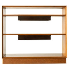 Edward Wormley for Dunbar Bookcase Model 686 in Mahogany and Leather