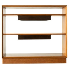 Edward Wormley for Dunbar Bookcase model 686 in mahogany and leather