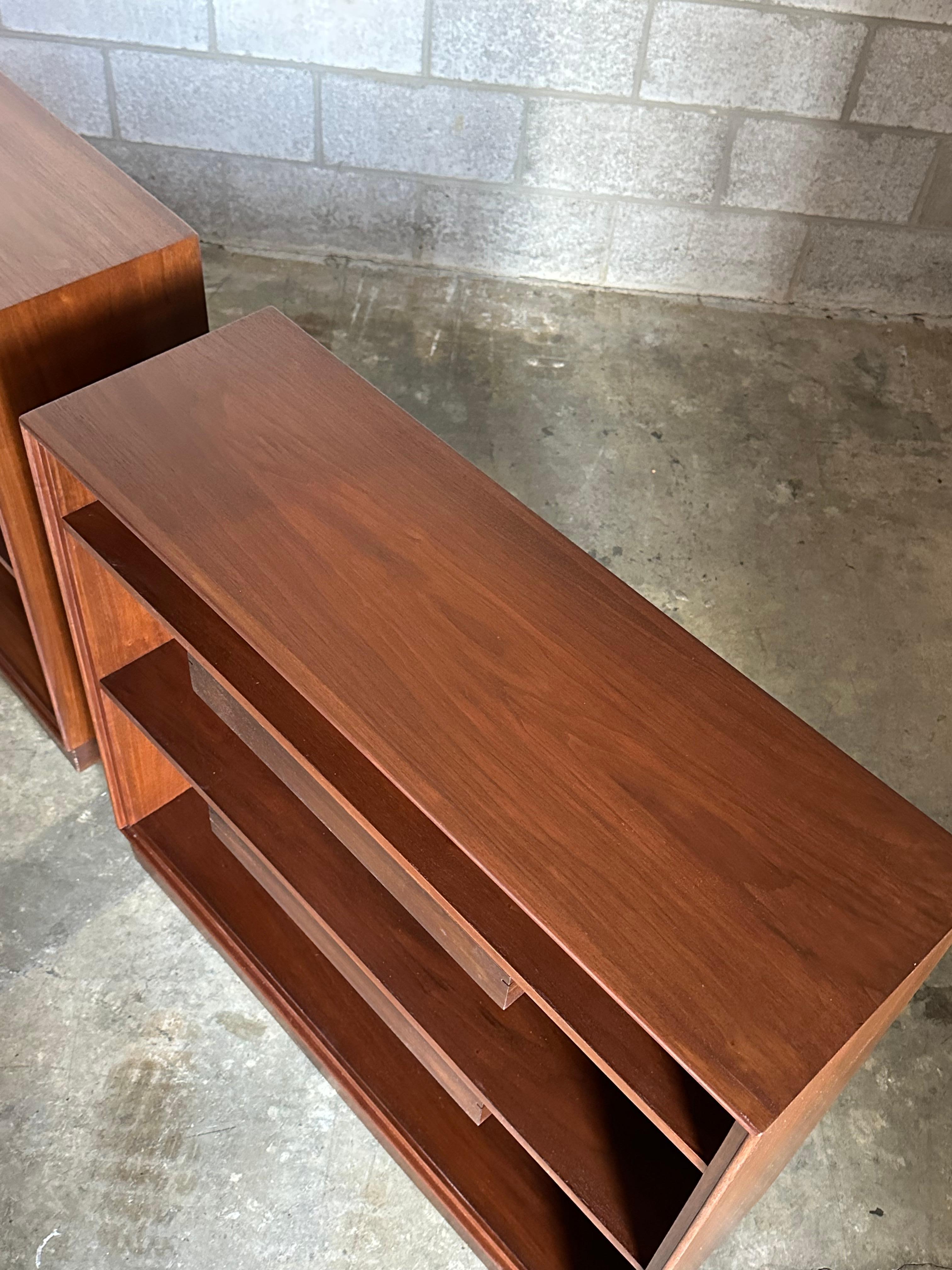 Edward Wormley for Dunbar Bookcases With Floating Drawers- a Pair For Sale 6
