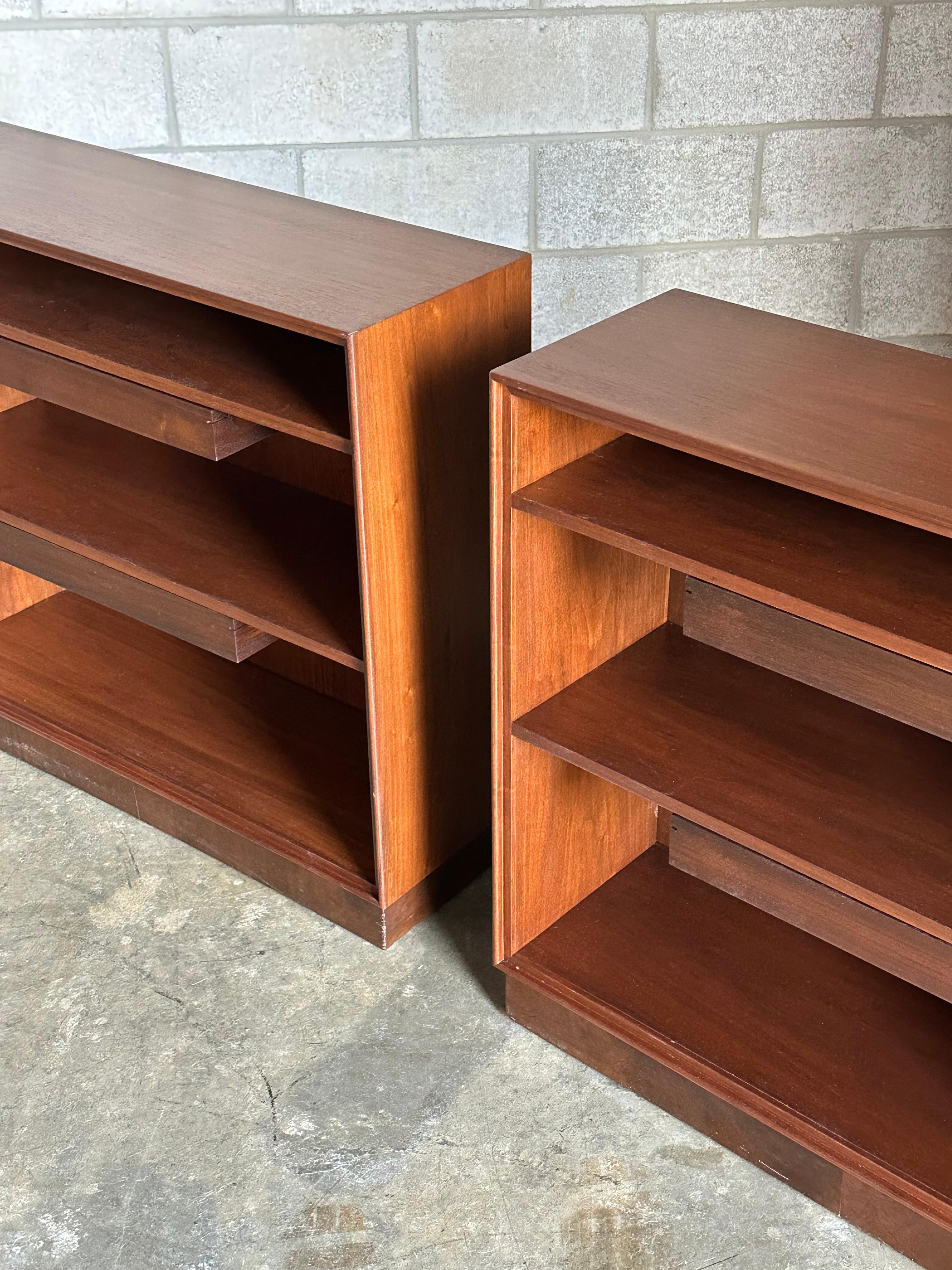 Mid-20th Century Edward Wormley for Dunbar Bookcases With Floating Drawers- a Pair For Sale