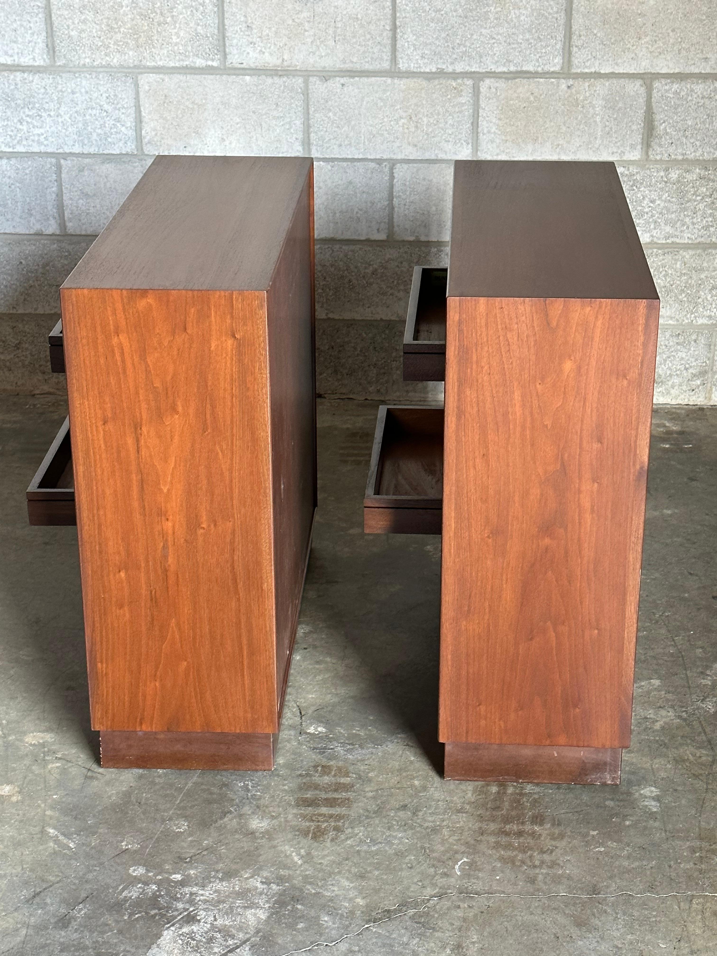 Edward Wormley for Dunbar Bookcases With Floating Drawers- a Pair For Sale 1