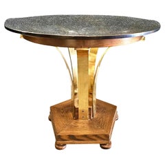 Edward Wormley for Dunbar Brass, Ash Wood and Glass Tulip Side Table