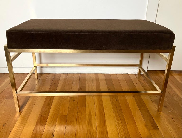 Edward Wormley for Dunbar Brass Bench #5428 In Good Condition For Sale In Brooklyn, NY