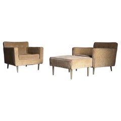 Edward Wormley pour Dunbar Fauteuils de salon et repose-pieds en laiton