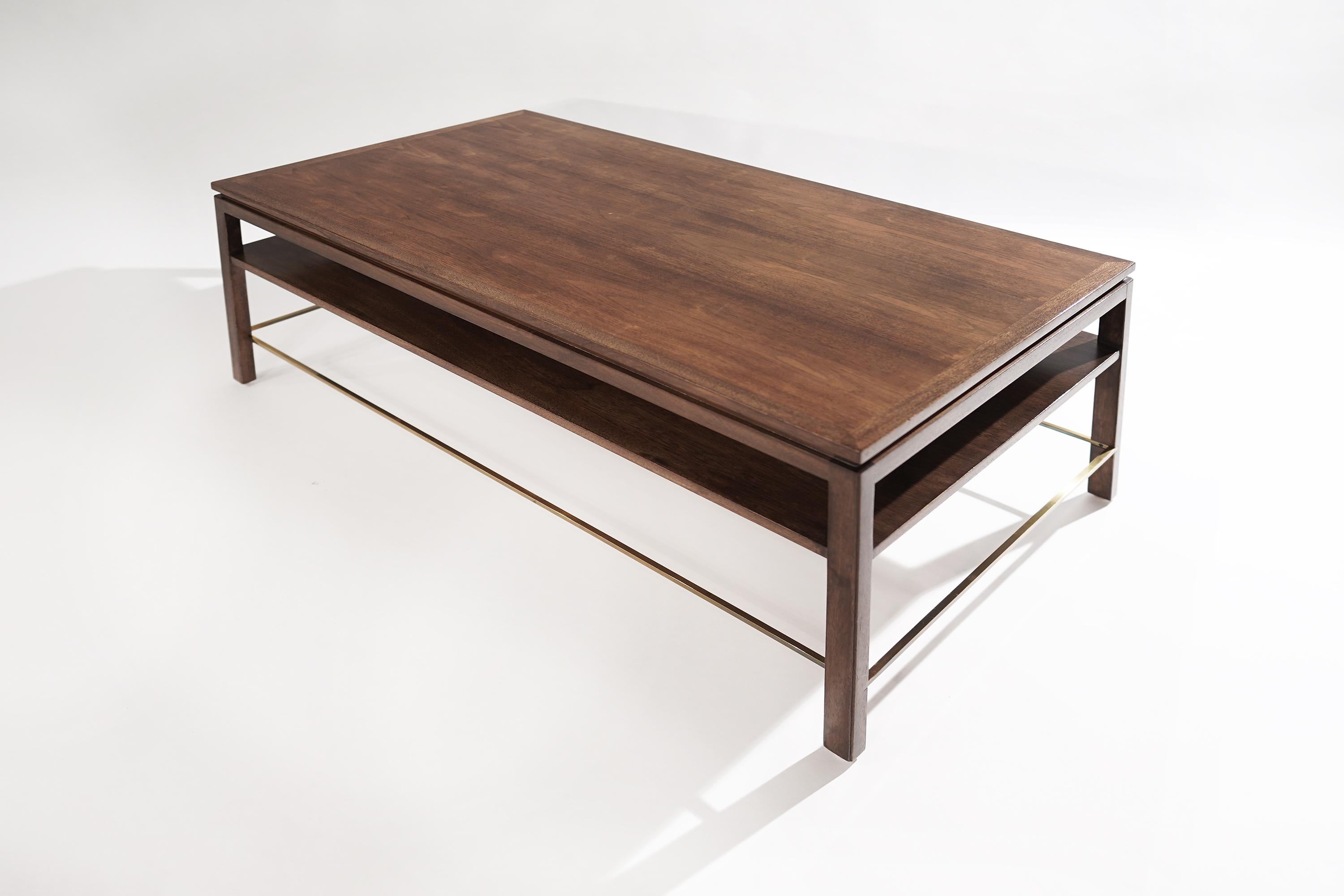Edward Wormley for Dunbar Brass Stretcher Coffee Table, 1950s In Excellent Condition In Westport, CT