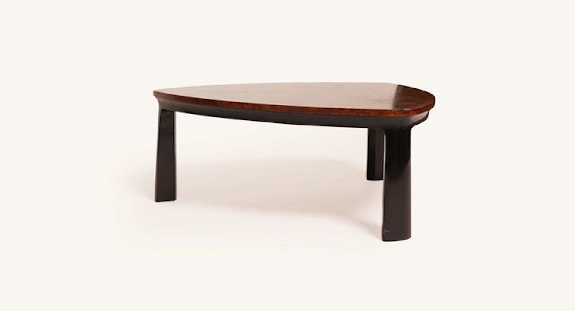 Edward Wormley for Dunbar Burlwood Top Coffee Table In Good Condition In Long Island City, NY