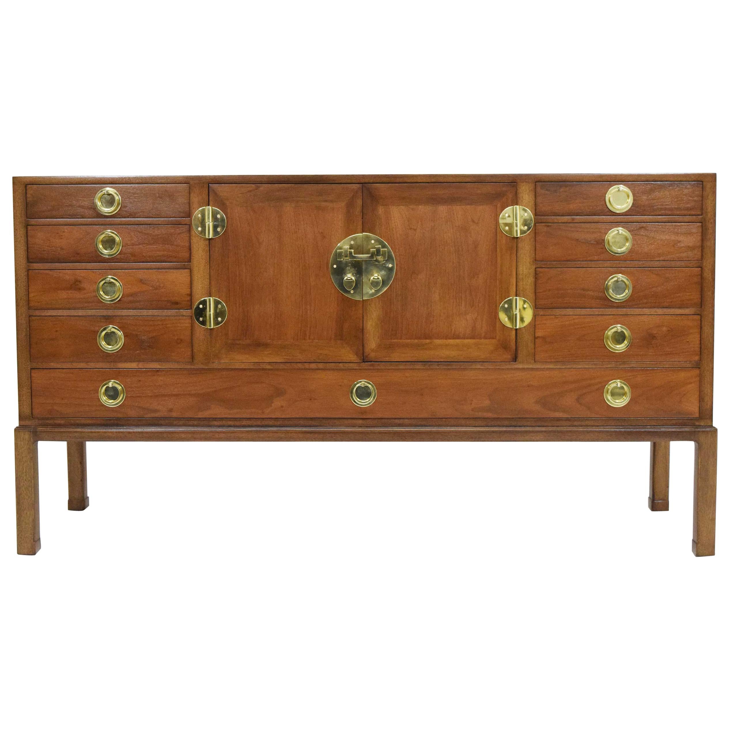 Edward Wormley for Dunbar Cabinet with Brass Hardware:: 1950s