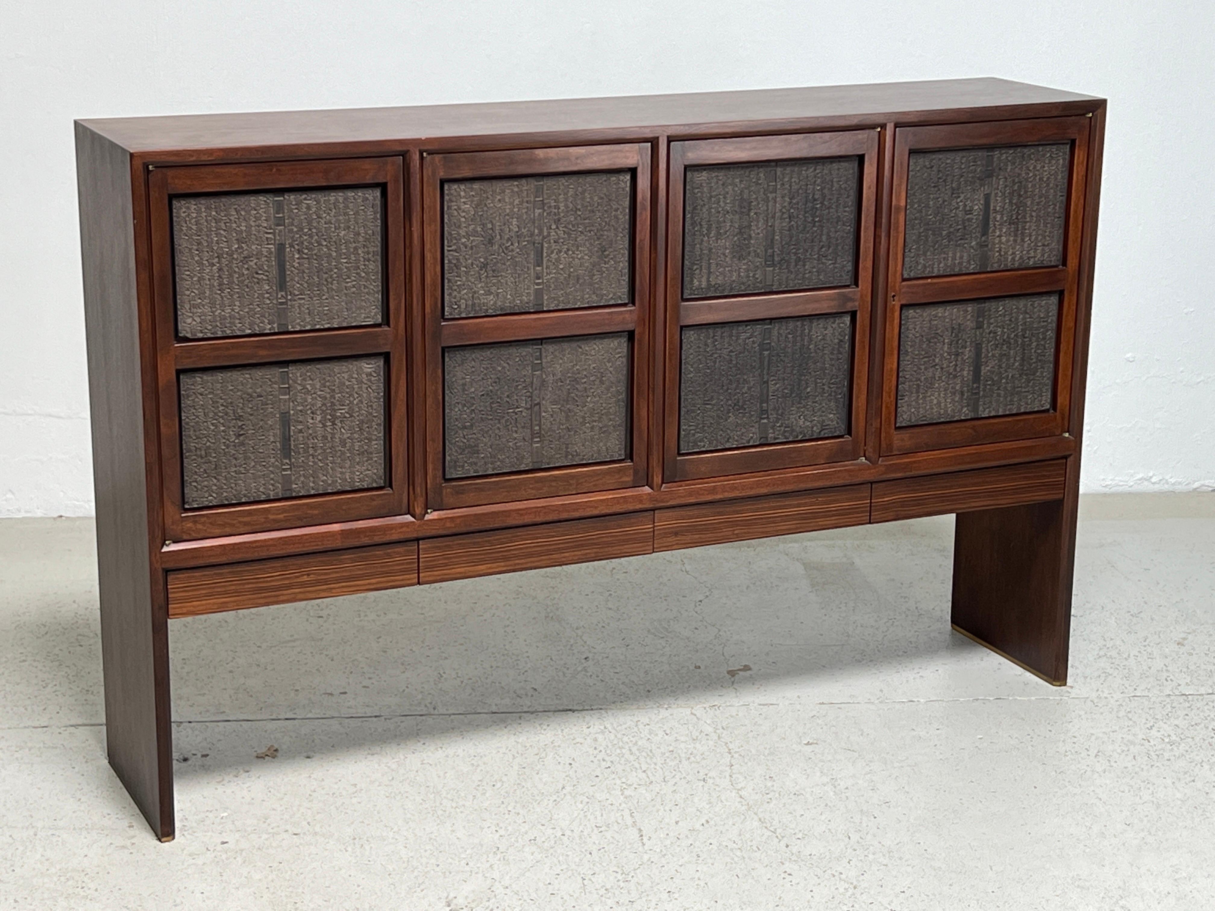 Edward Wormley for Dunbar Cabinet with Chinese Printing Blocks For Sale 7