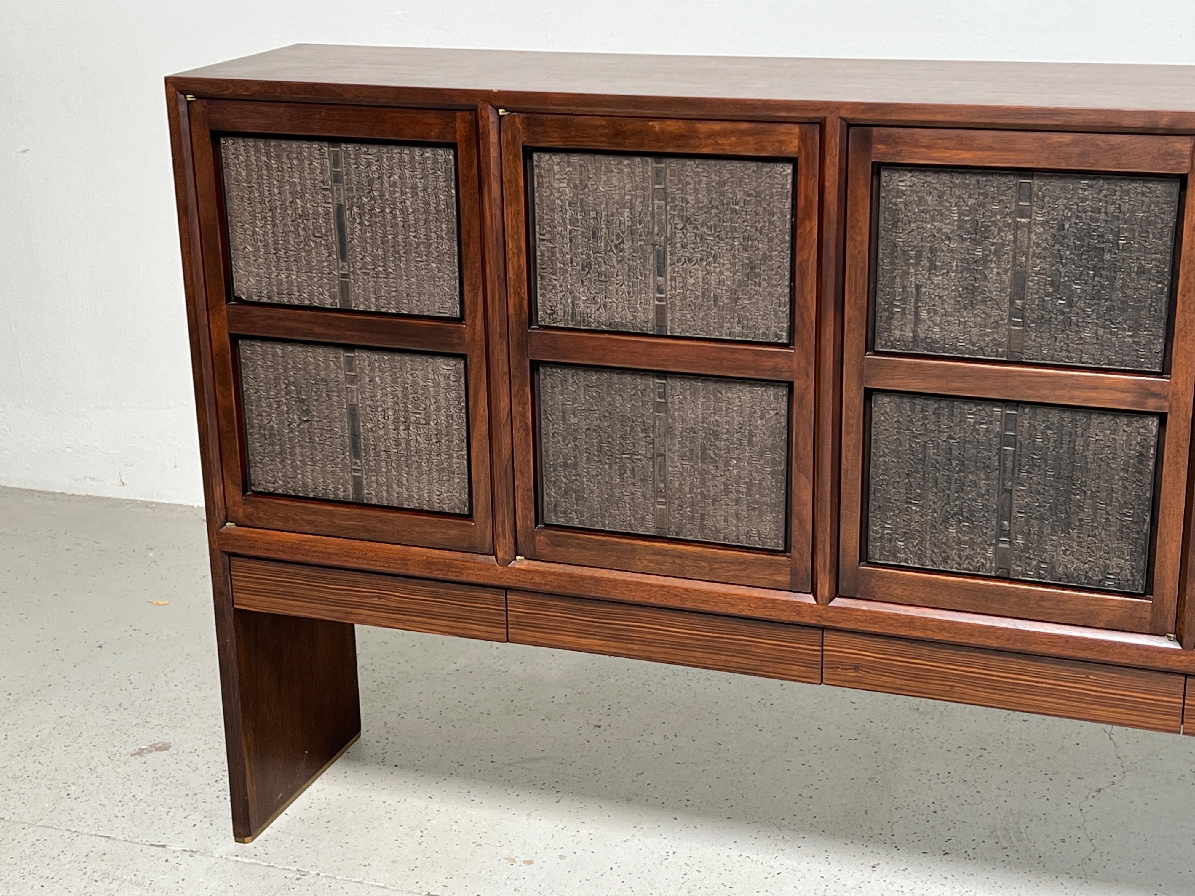 Mid-20th Century Edward Wormley for Dunbar Cabinet with Chinese Printing Blocks For Sale