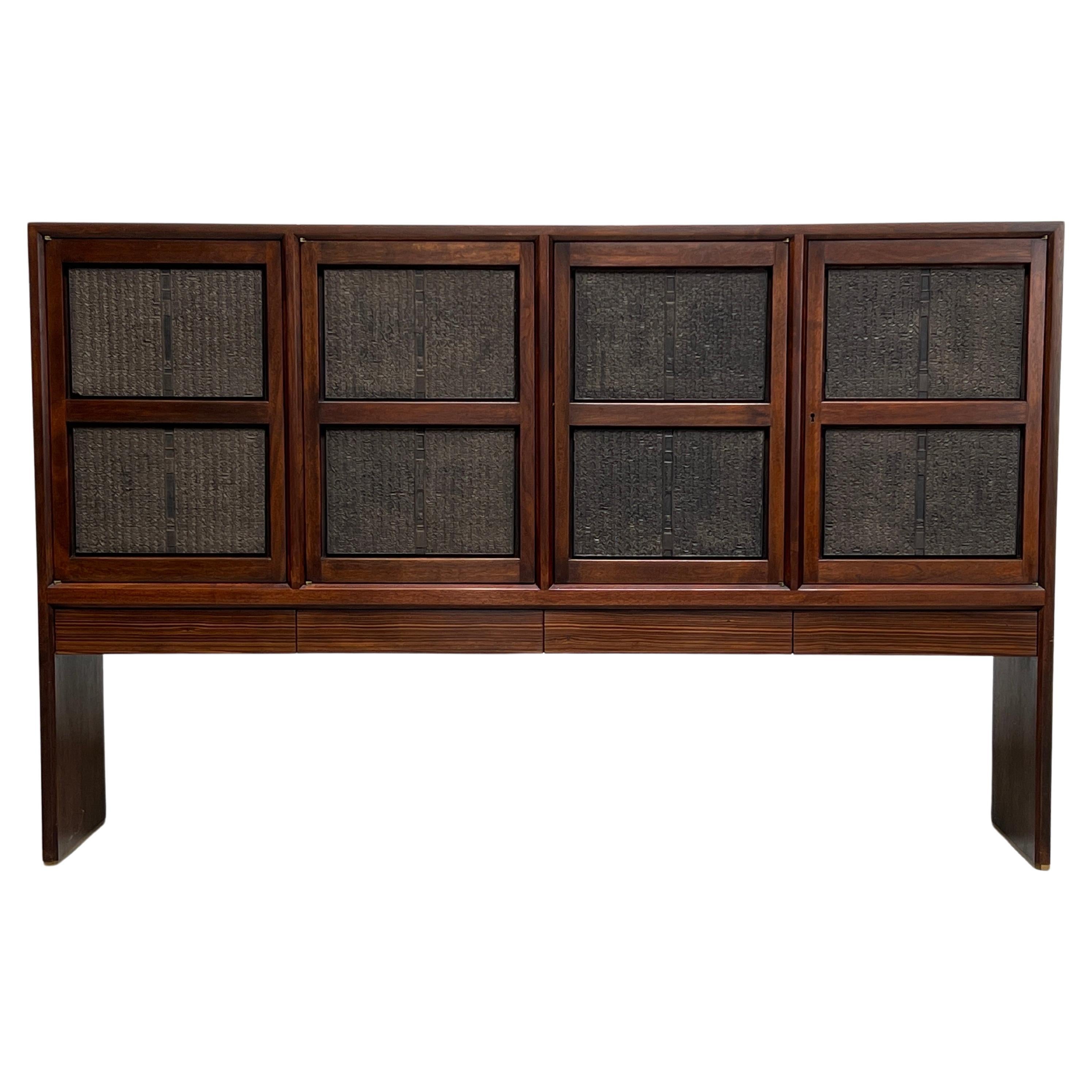 Edward Wormley for Dunbar Cabinet with Chinese Printing Blocks For Sale
