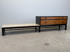 Cabinet Edward Wormley pour Dunbar avec table en travertin
