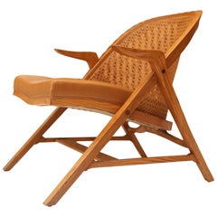 Edward Wormley for Dunbar Cane A-Frame Lounge Chair
