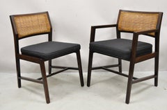 Edward Wormley for Dunbar Cane Back Solid Wood Dining Chairs, Set of 8