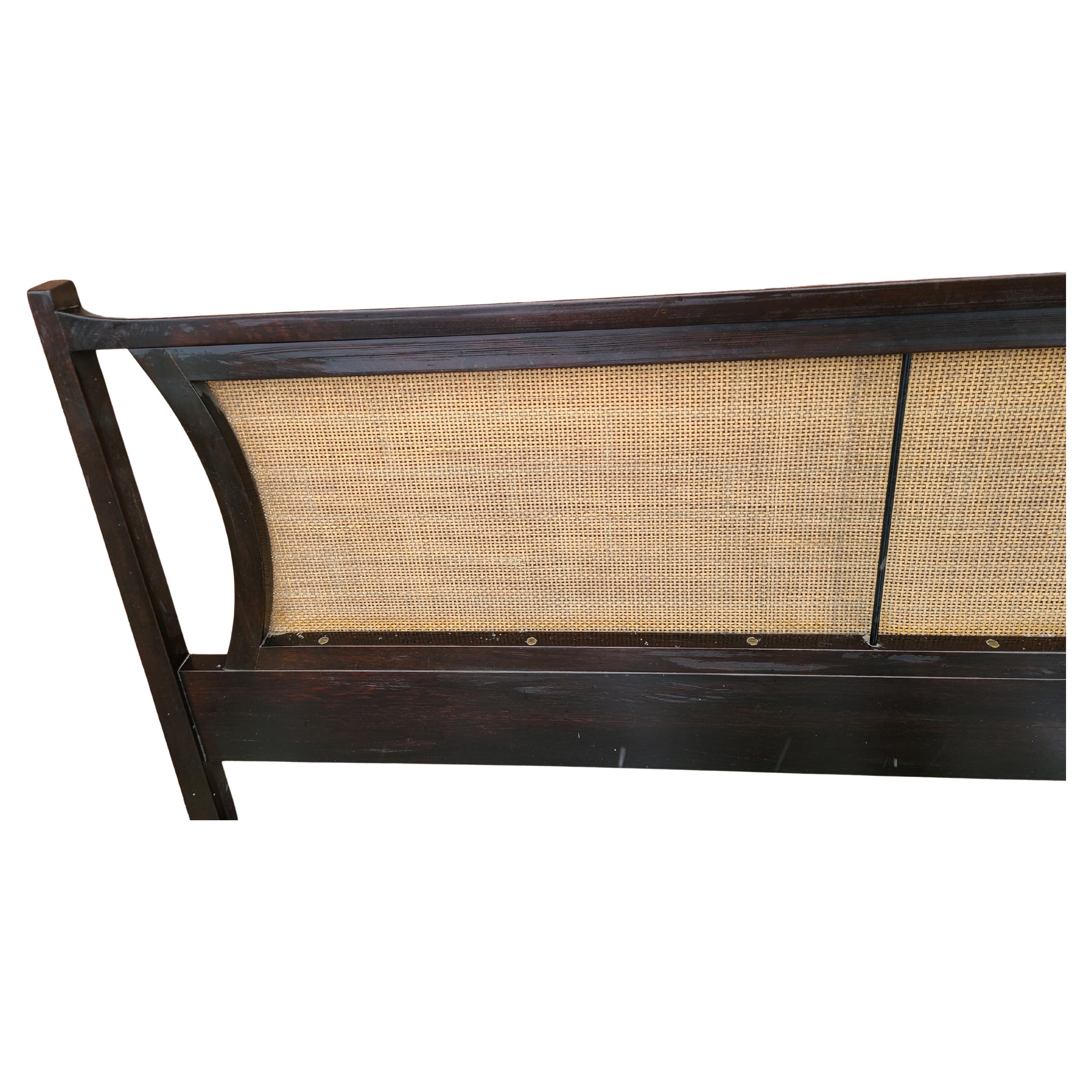 Edward Wormley for Dunbar Cane Headboard Full Size In Good Condition For Sale In Fraser, MI