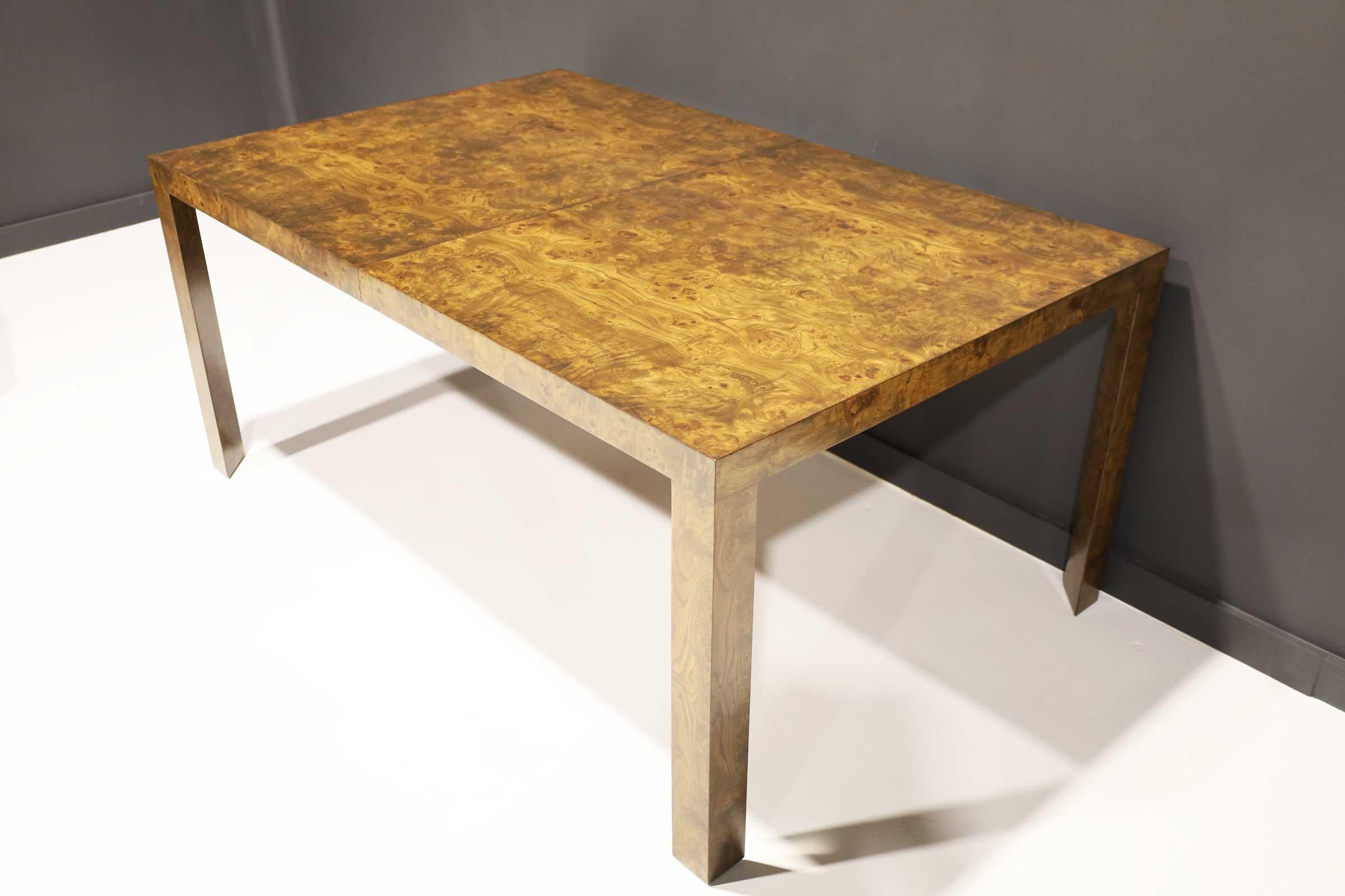 burl wood dining table