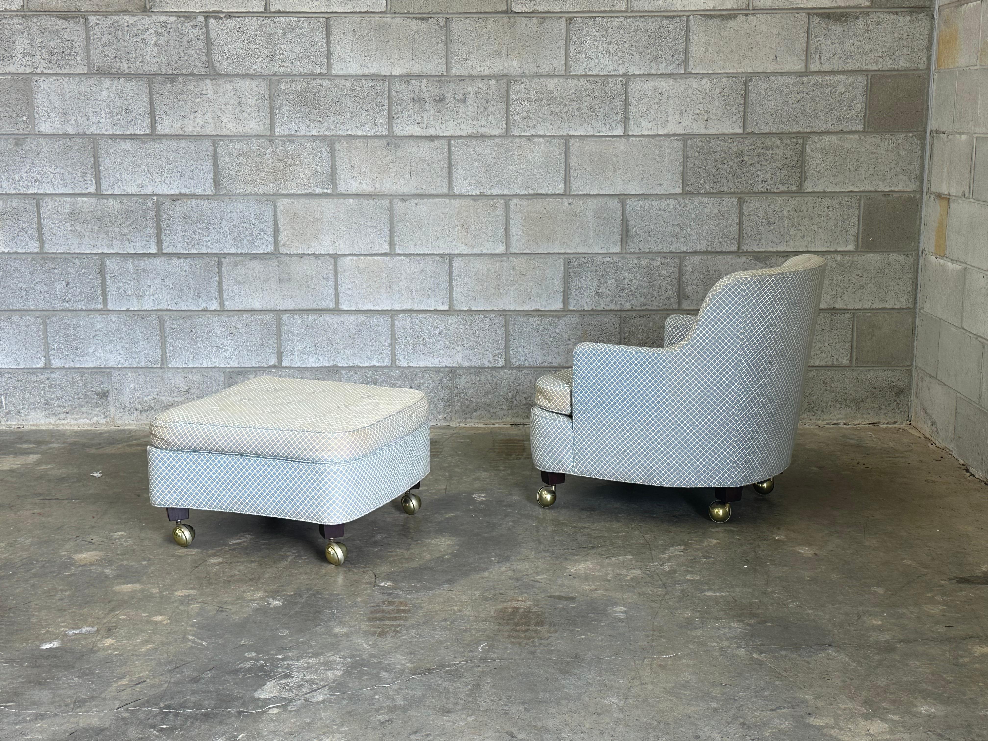 Edward Wormley for Dunbar Club Chair and Ottoman im Angebot 3