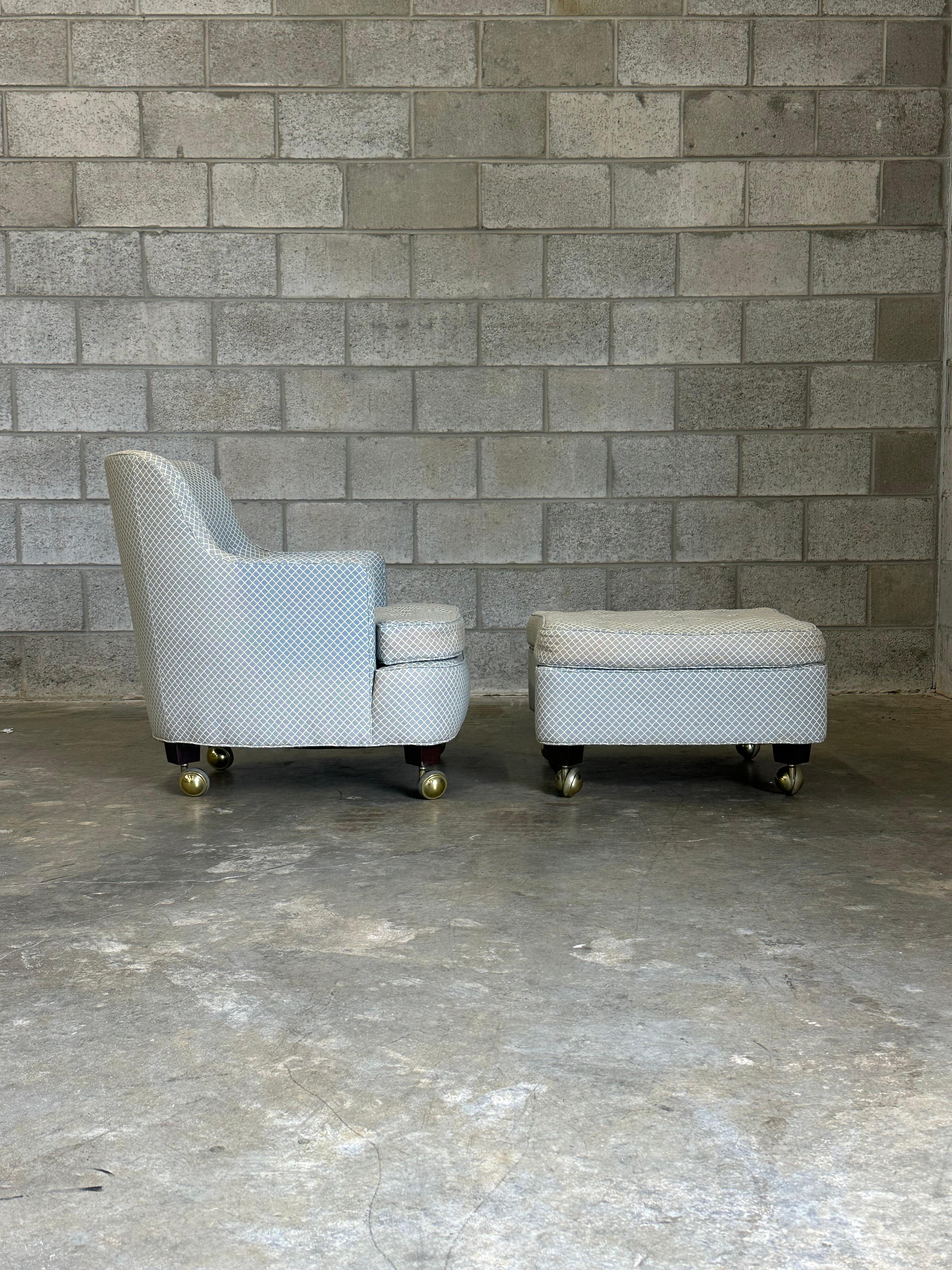 Edward Wormley for Dunbar Club Chair and Ottoman (Moderne der Mitte des Jahrhunderts) im Angebot