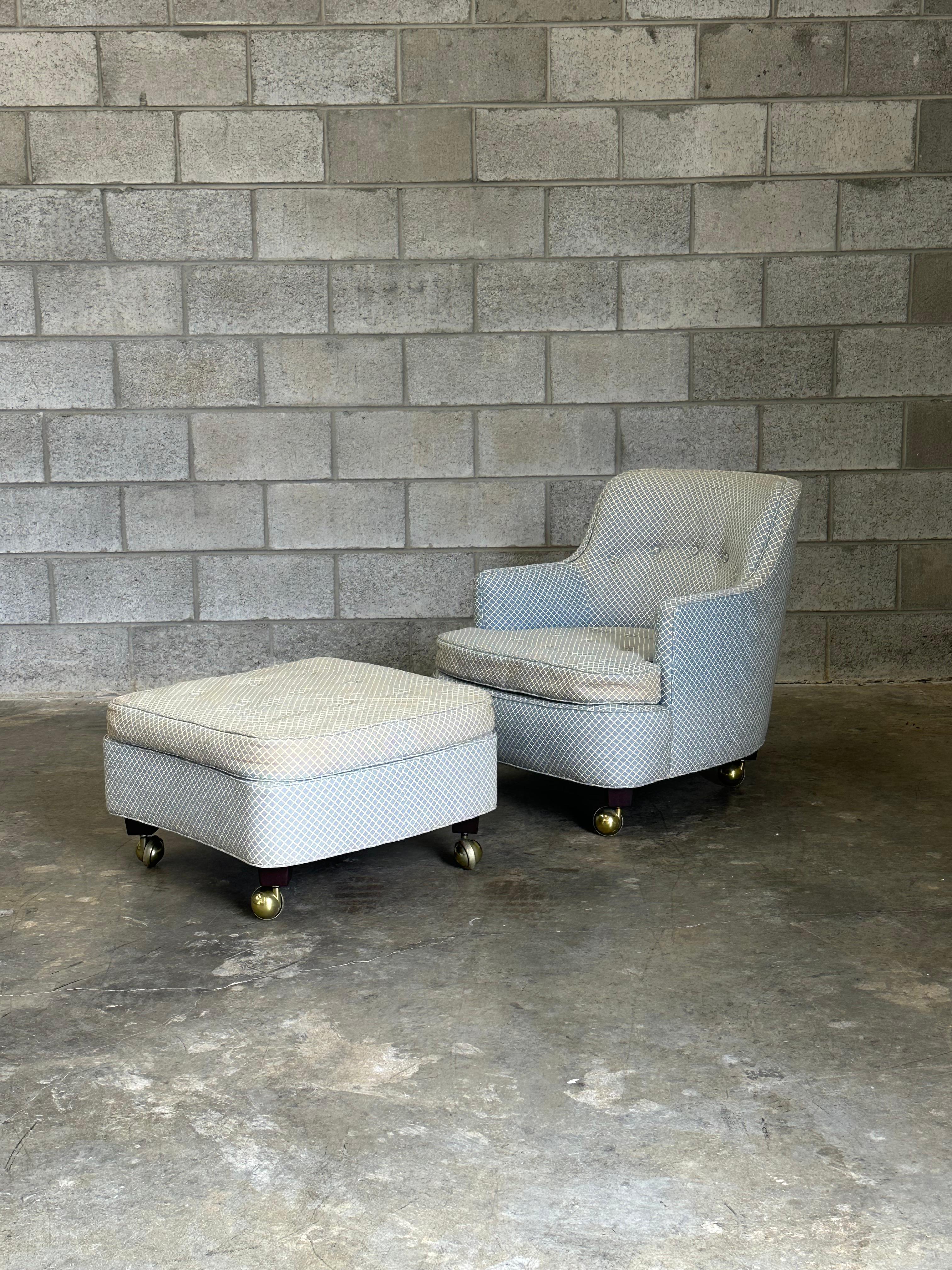 Edward Wormley for Dunbar Club Chair and Ottoman (amerikanisch) im Angebot