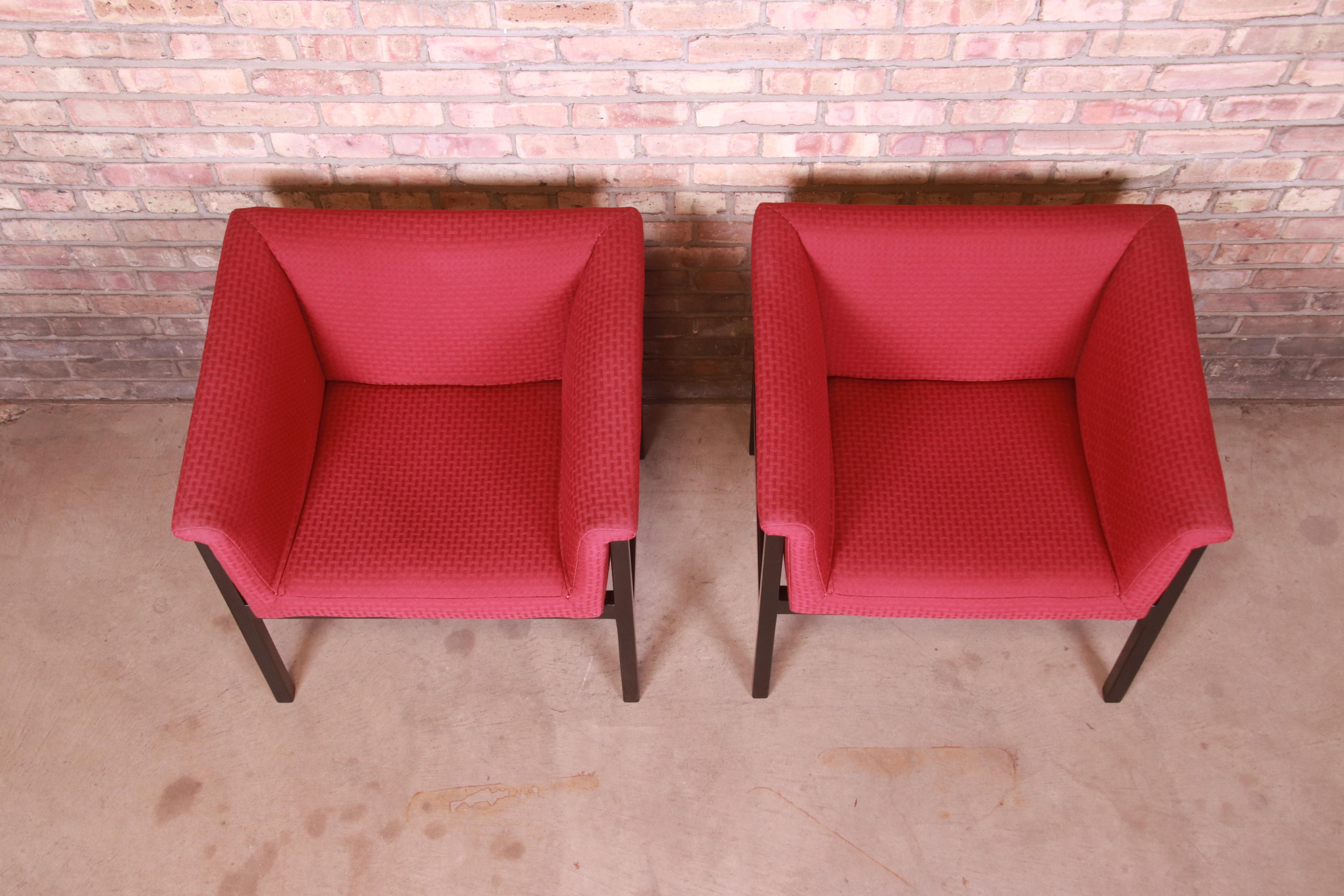 Upholstery Edward Wormley for Dunbar Club Chairs, Pair