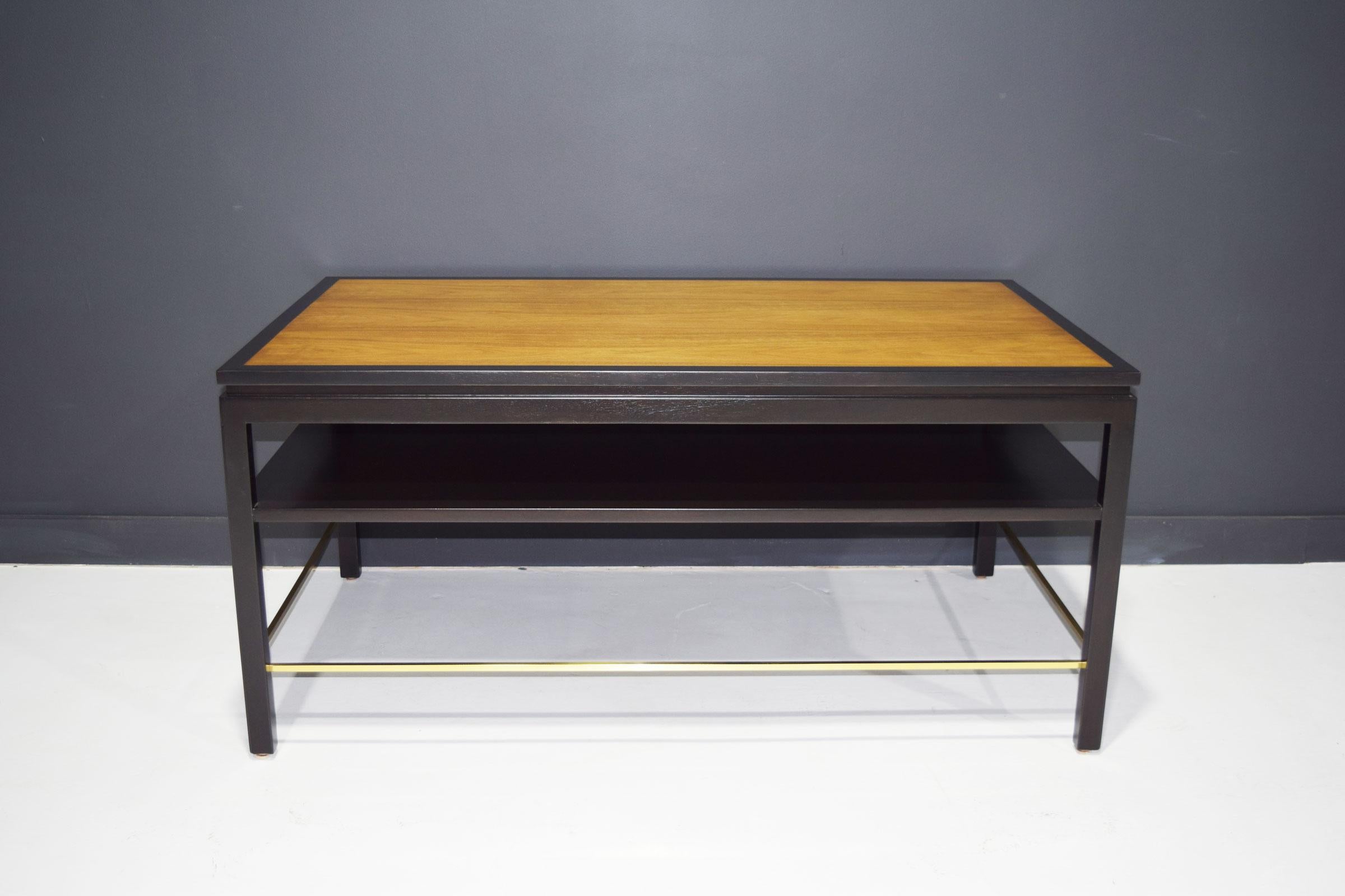 Edward Wormley for Dunbar Cocktail Table with Brass Stretcher, 1950s 4