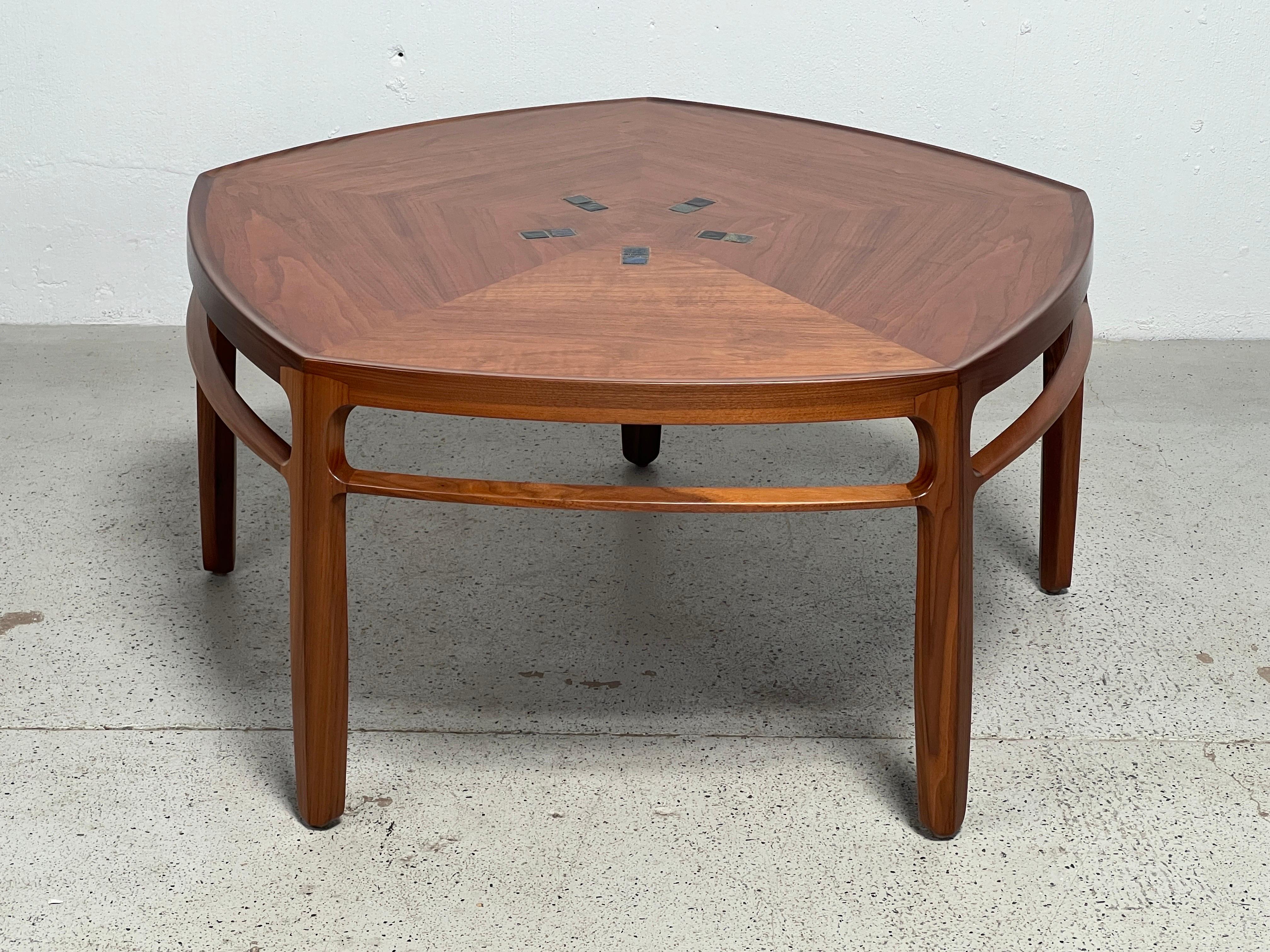 Edward Wormley for Dunbar Coffee Table with Tiffany Glass Tiles 6