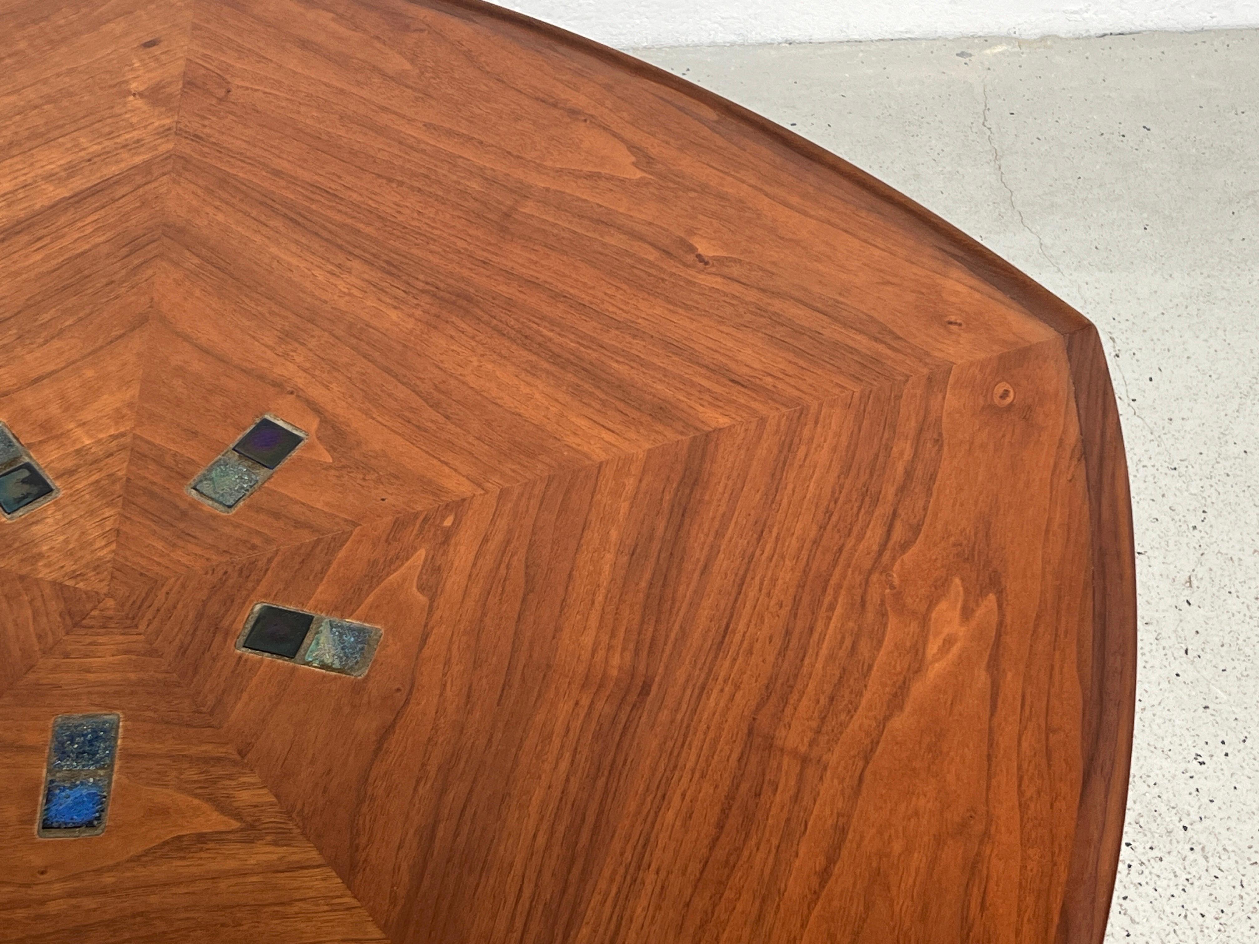 Edward Wormley for Dunbar Coffee Table with Tiffany Glass Tiles 12
