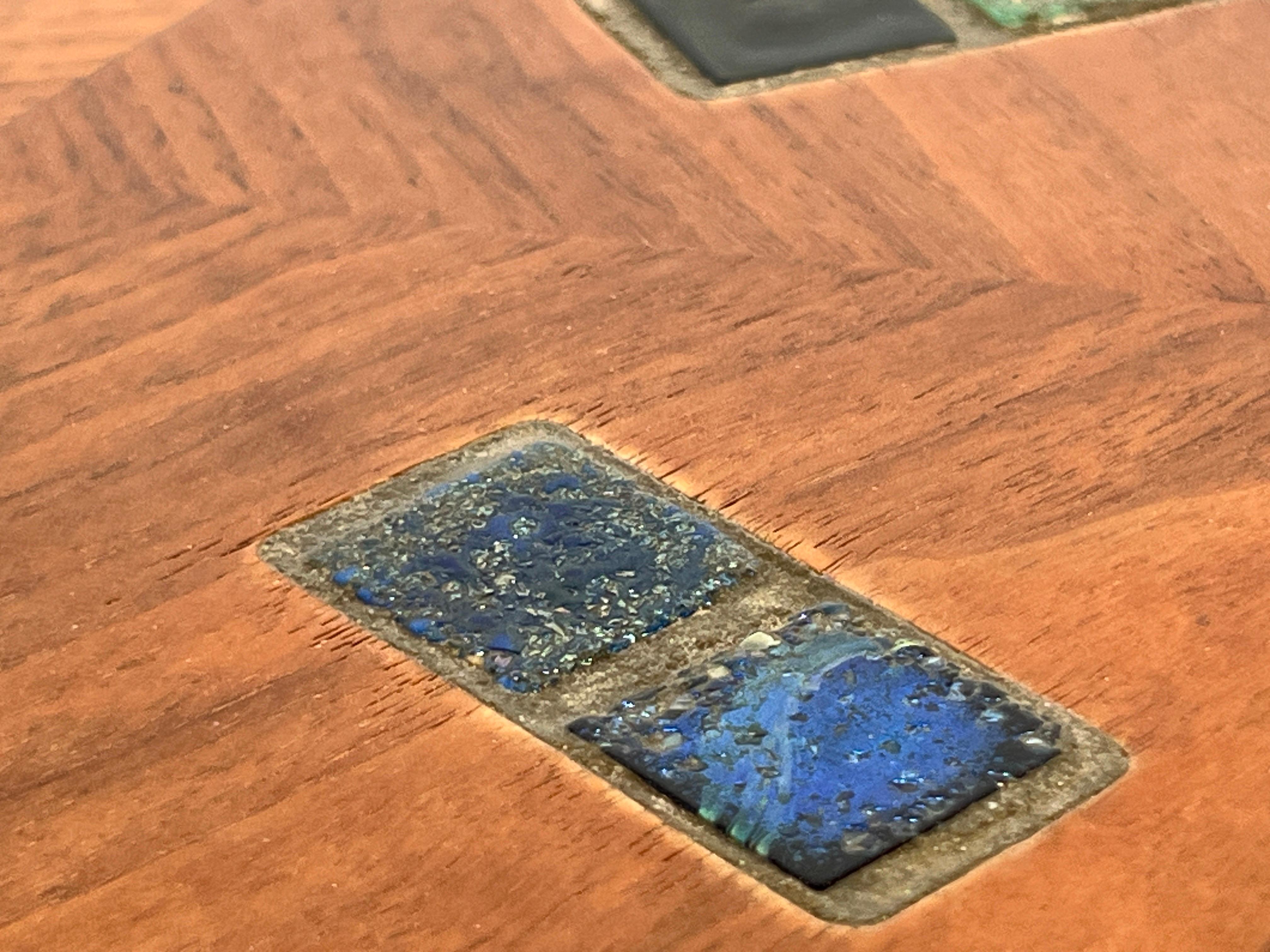 Edward Wormley for Dunbar Coffee Table with Tiffany Glass Tiles 3