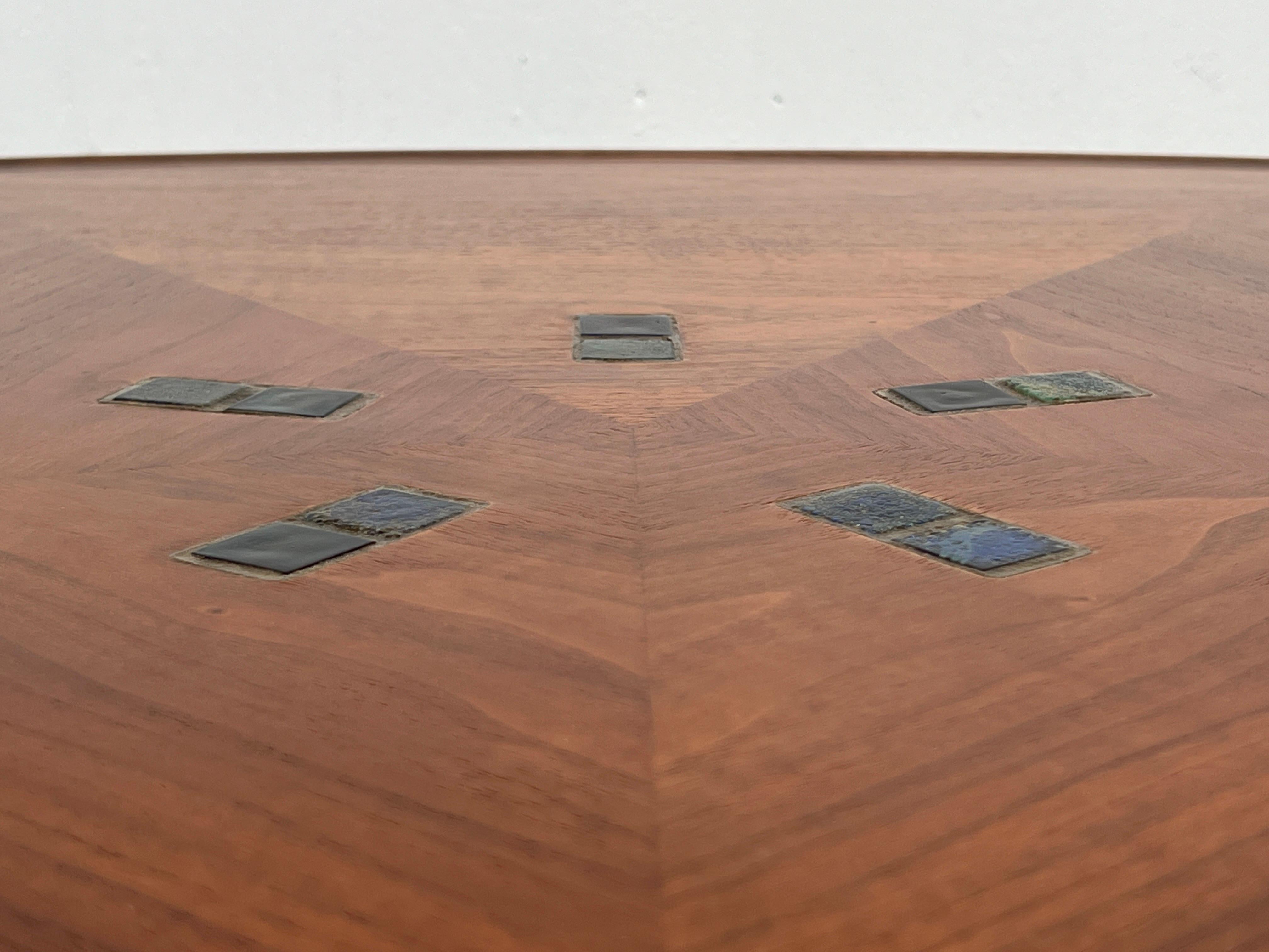 Edward Wormley for Dunbar Coffee Table with Tiffany Glass Tiles 4