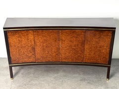 Edward Wormley for Dunbar Curved Front Burl Walnut and Mahogany Credenza 1960s