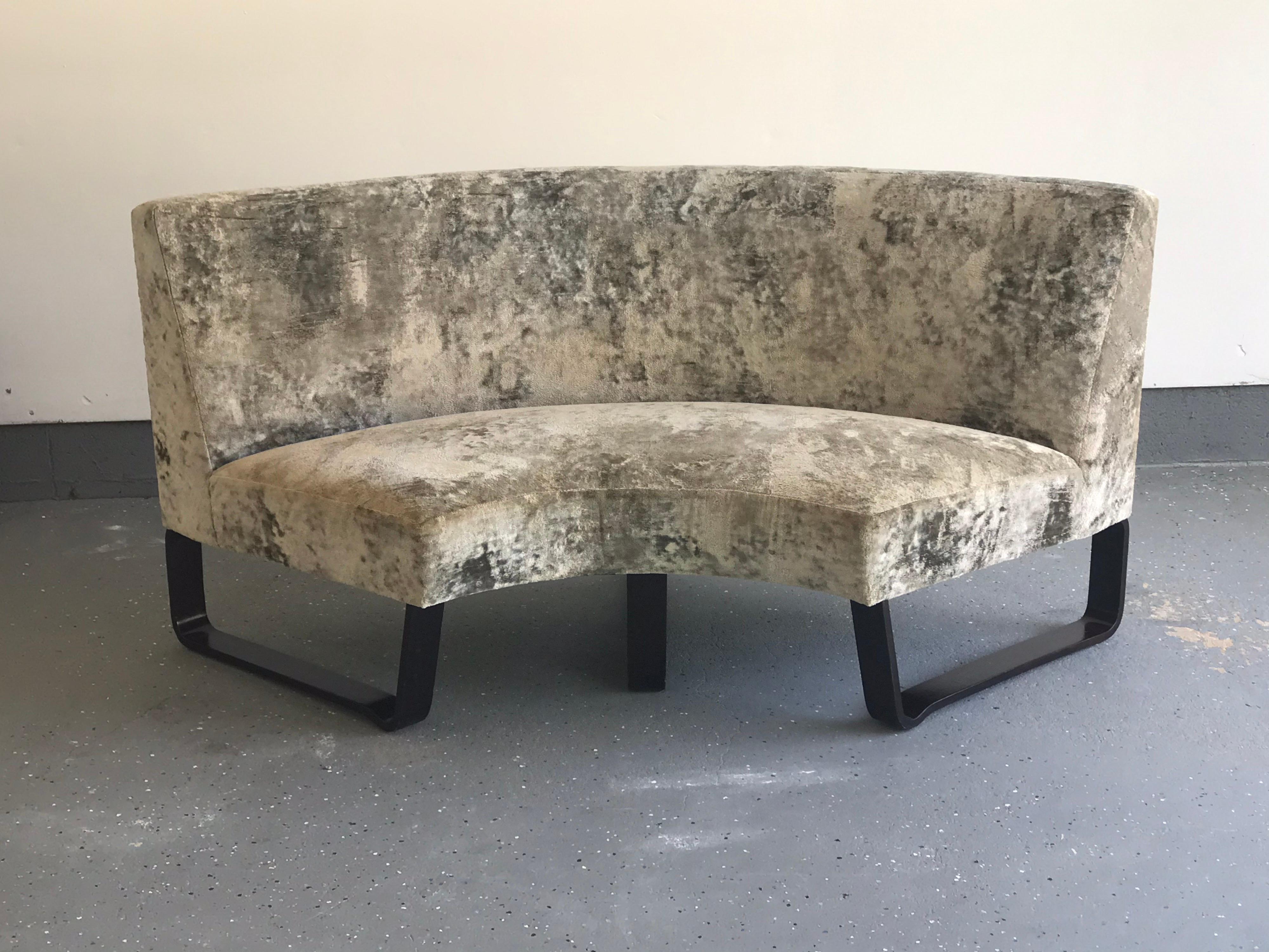 Unusual piece likely custom ordered through Dunbar. Featuring iconic legs from the Morris chair. 

Piece was recovered by previous owner roughly 5-7 years ago and is in great shape. Legs show very light wear. 

Please reference last photo for